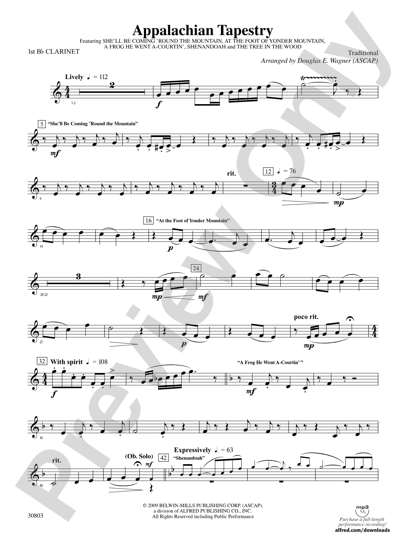 Appalachian Tapestry: 1st B-flat Clarinet