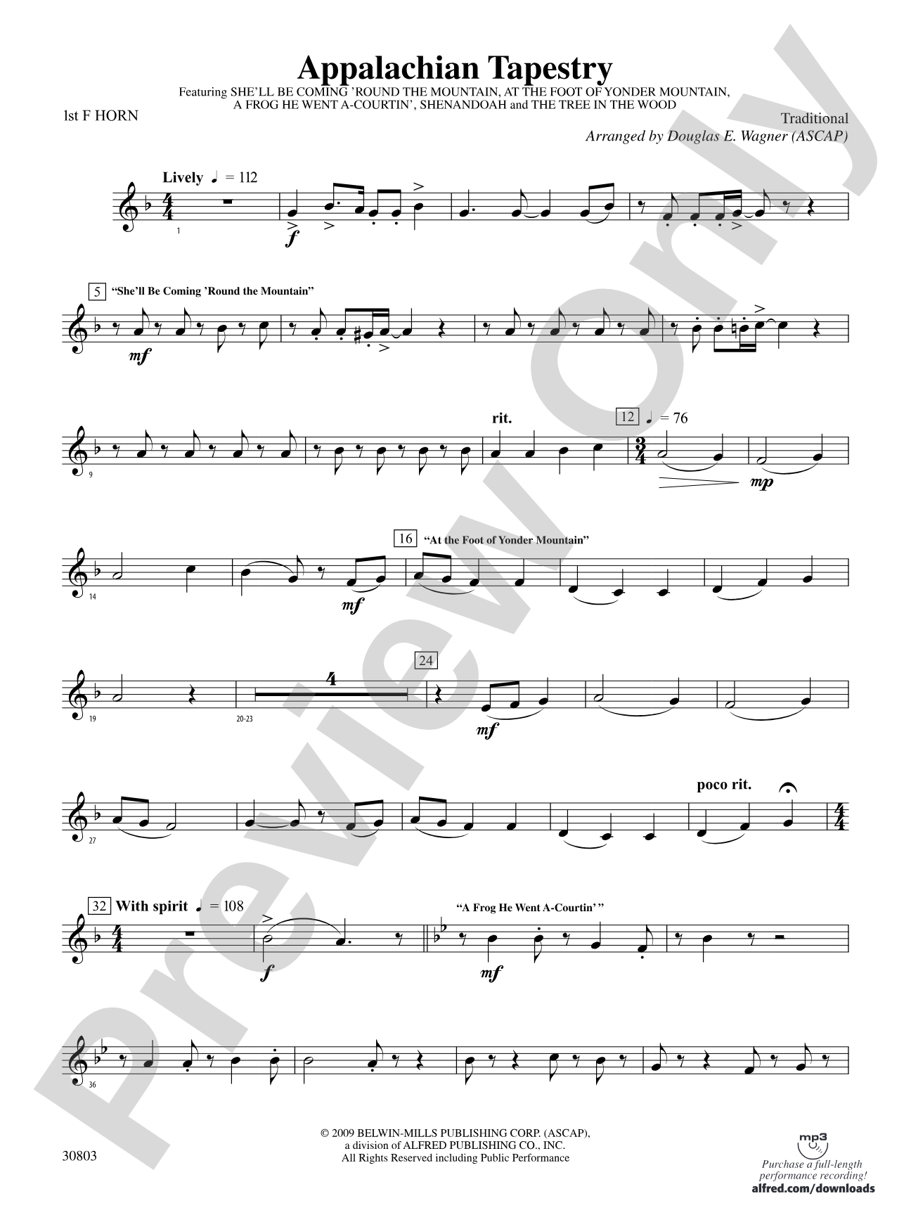 Appalachian Tapestry: 1st F Horn