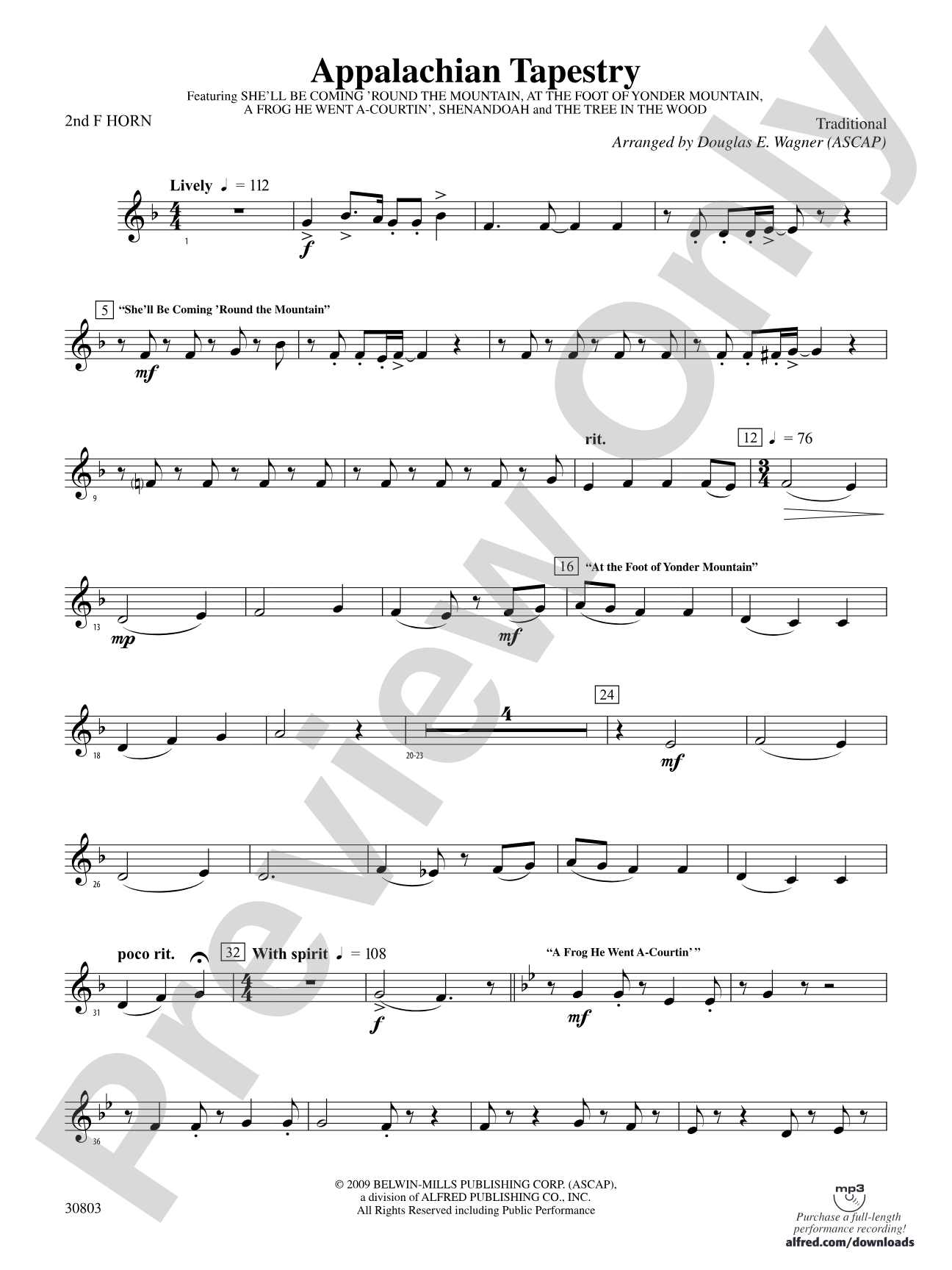 Appalachian Tapestry: 2nd F Horn