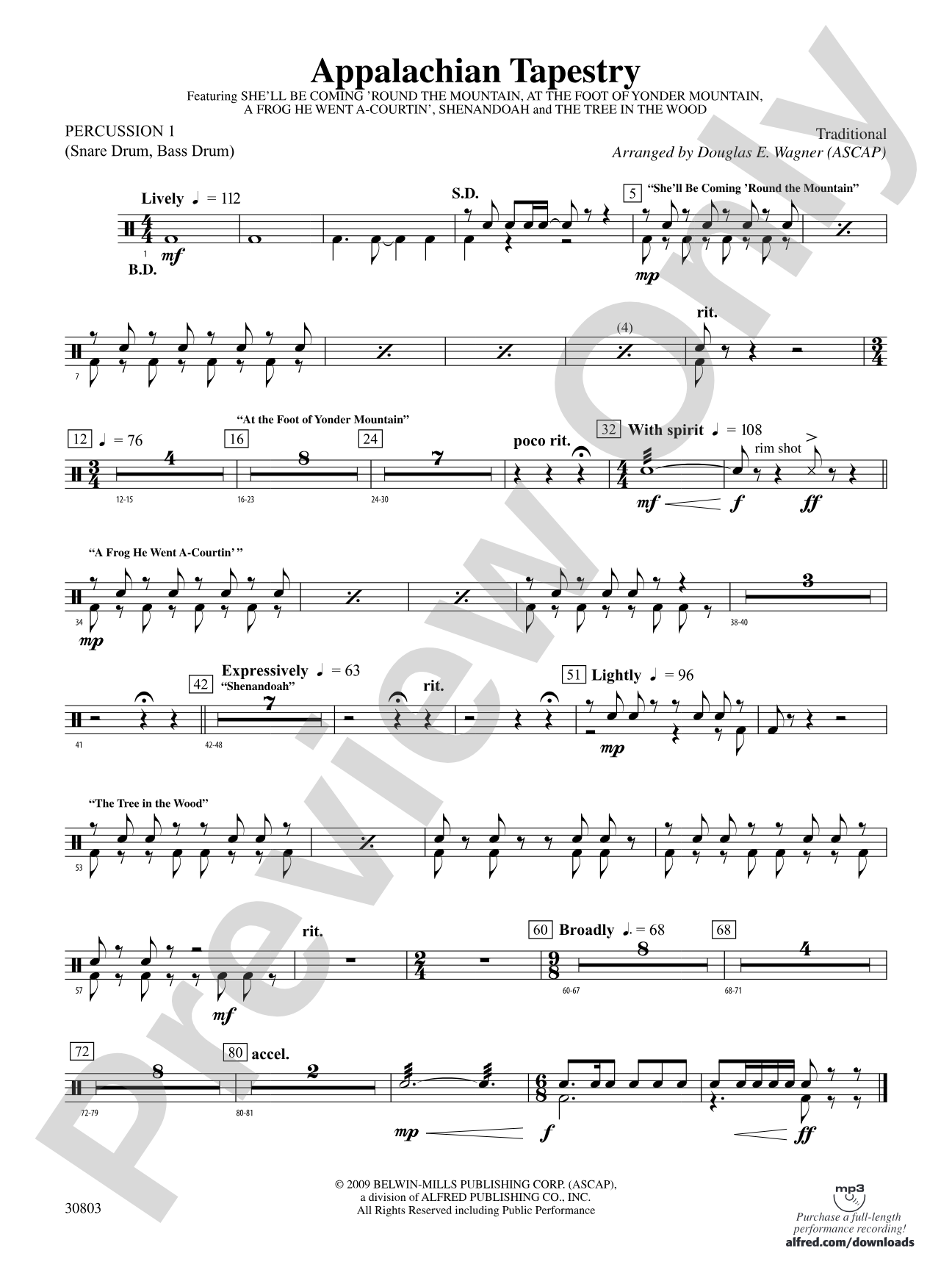 Appalachian Tapestry: 1st Percussion