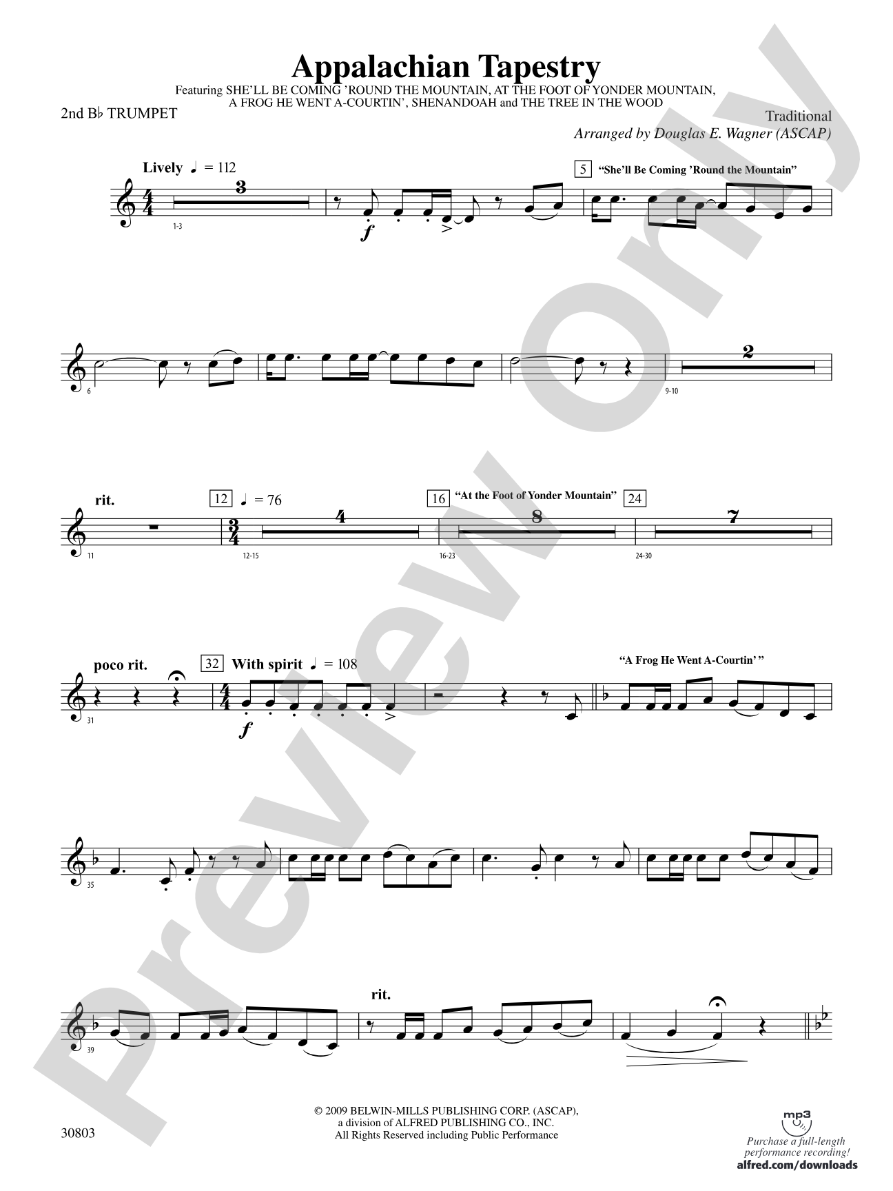 Appalachian Tapestry: 2nd B-flat Trumpet