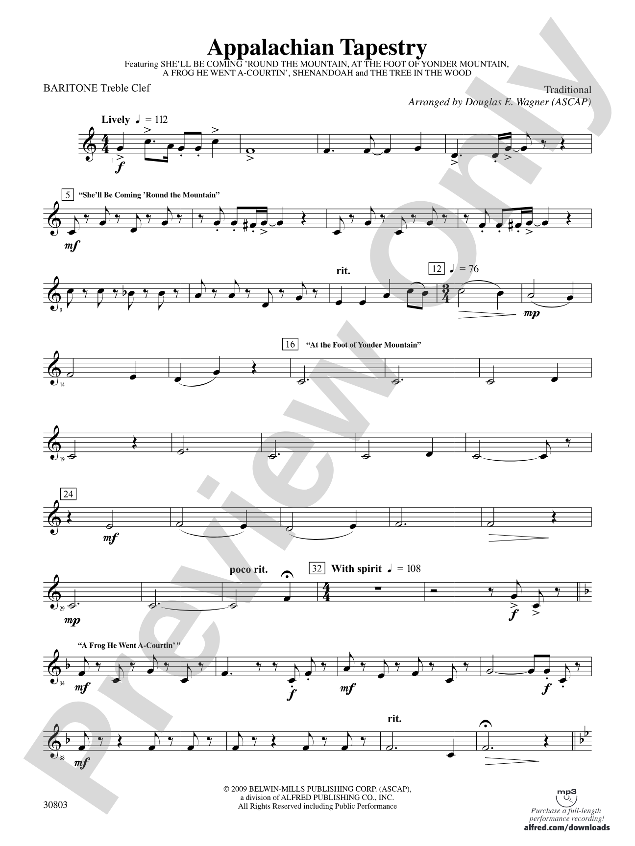 Appalachian Tapestry: (wp) Baritone T.C.