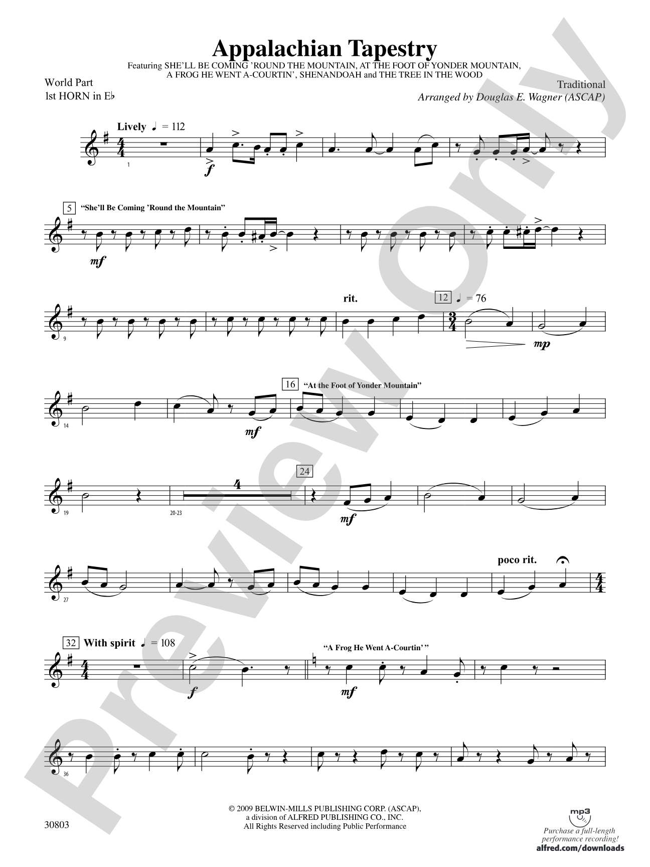 Appalachian Tapestry: (wp) 1st Horn in E-flat