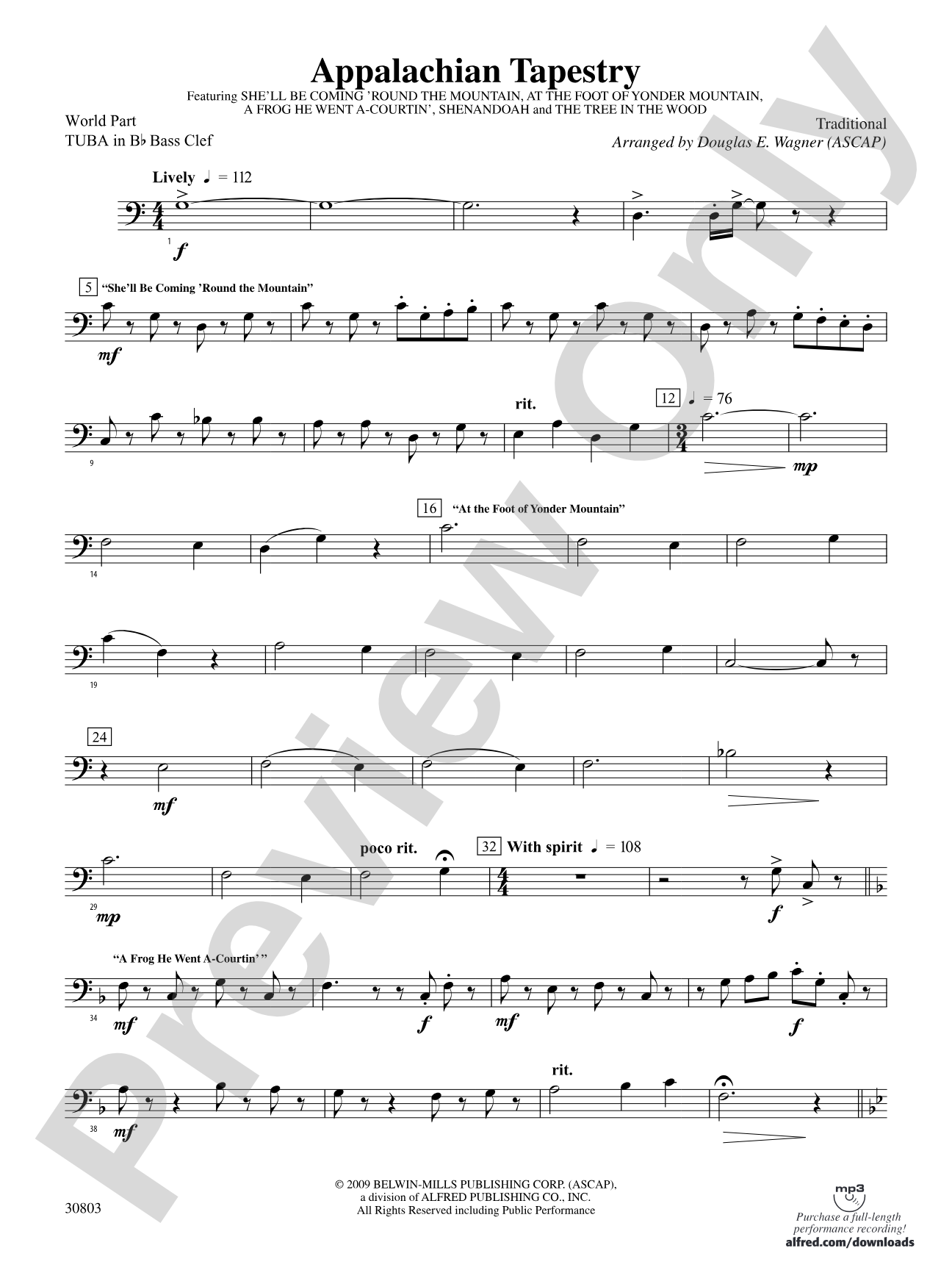 Appalachian Tapestry: (wp) B-flat Tuba B.C.