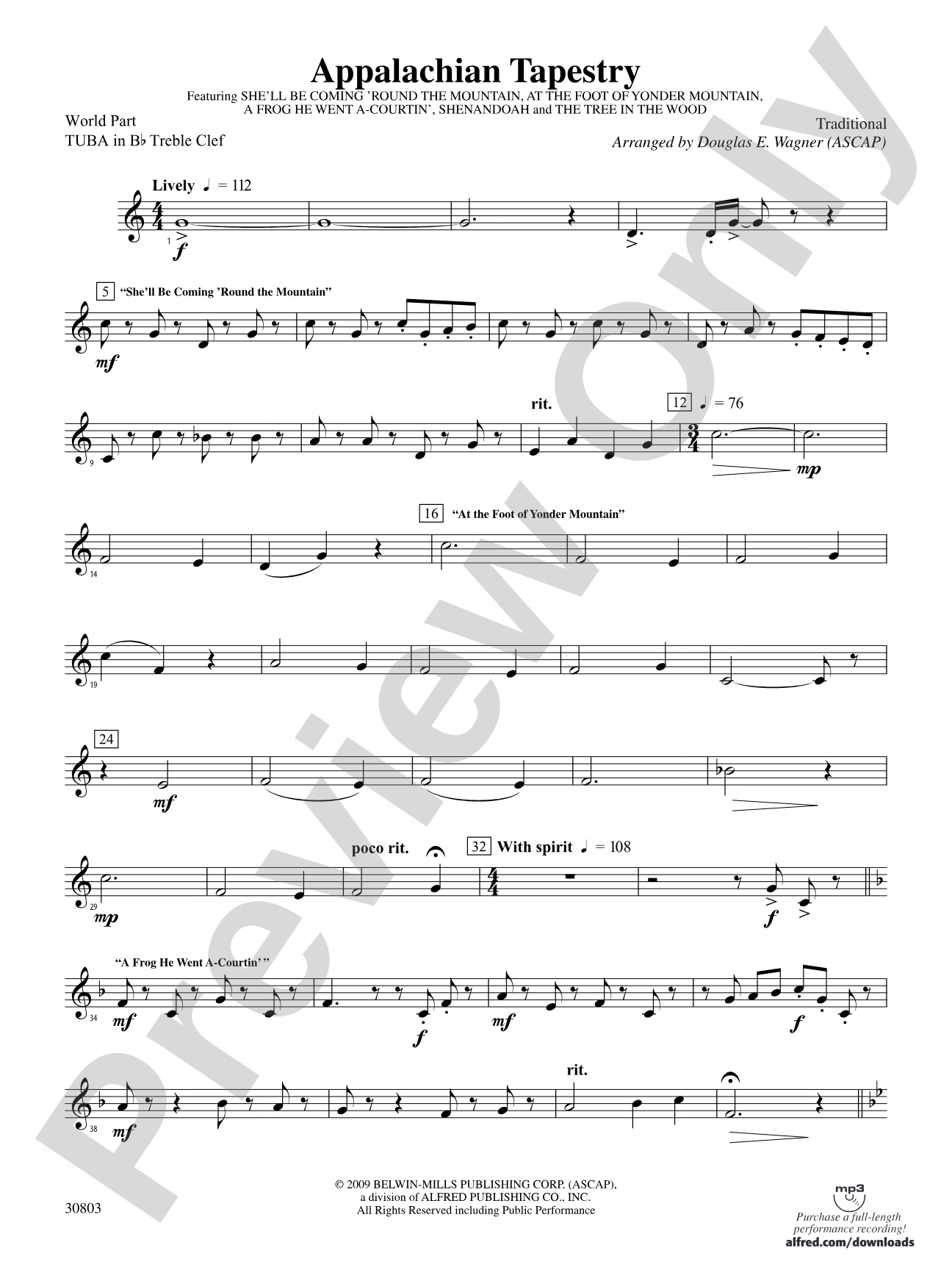 Appalachian Tapestry: (wp) B-flat Tuba T.C.
