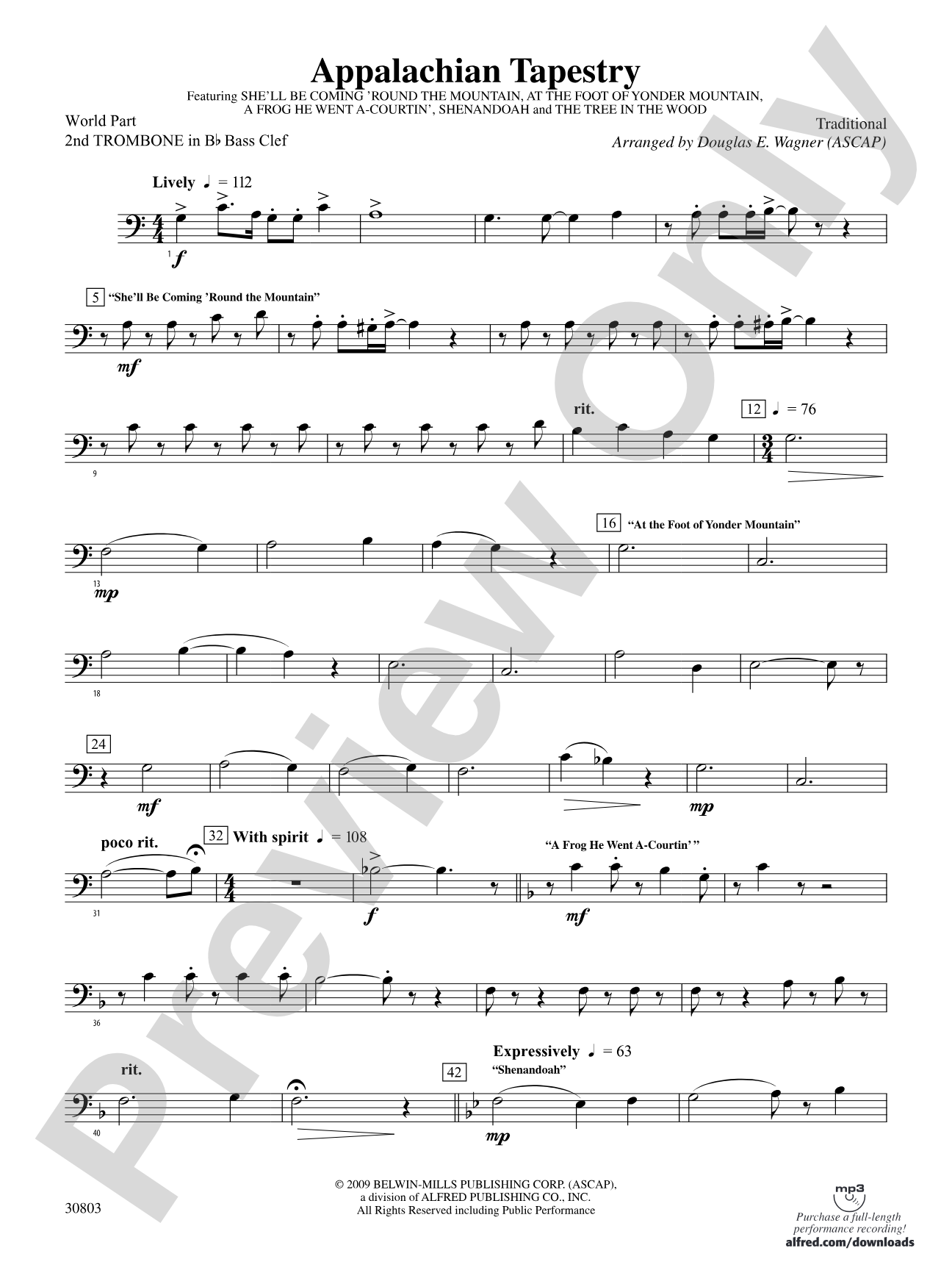 Appalachian Tapestry: (wp) 2nd B-flat Trombone B.C.