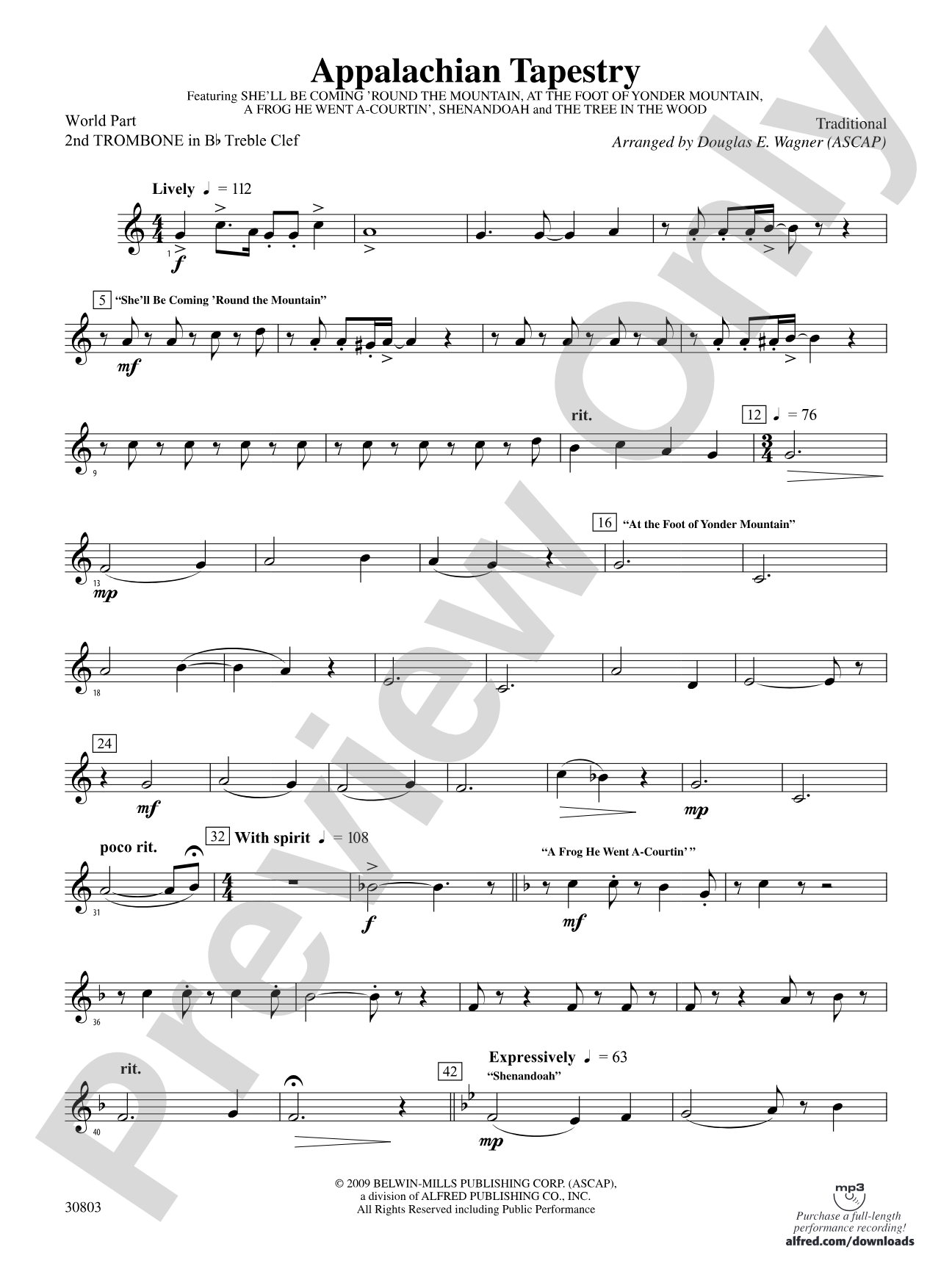 Appalachian Tapestry: (wp) 2nd B-flat Trombone T.C.