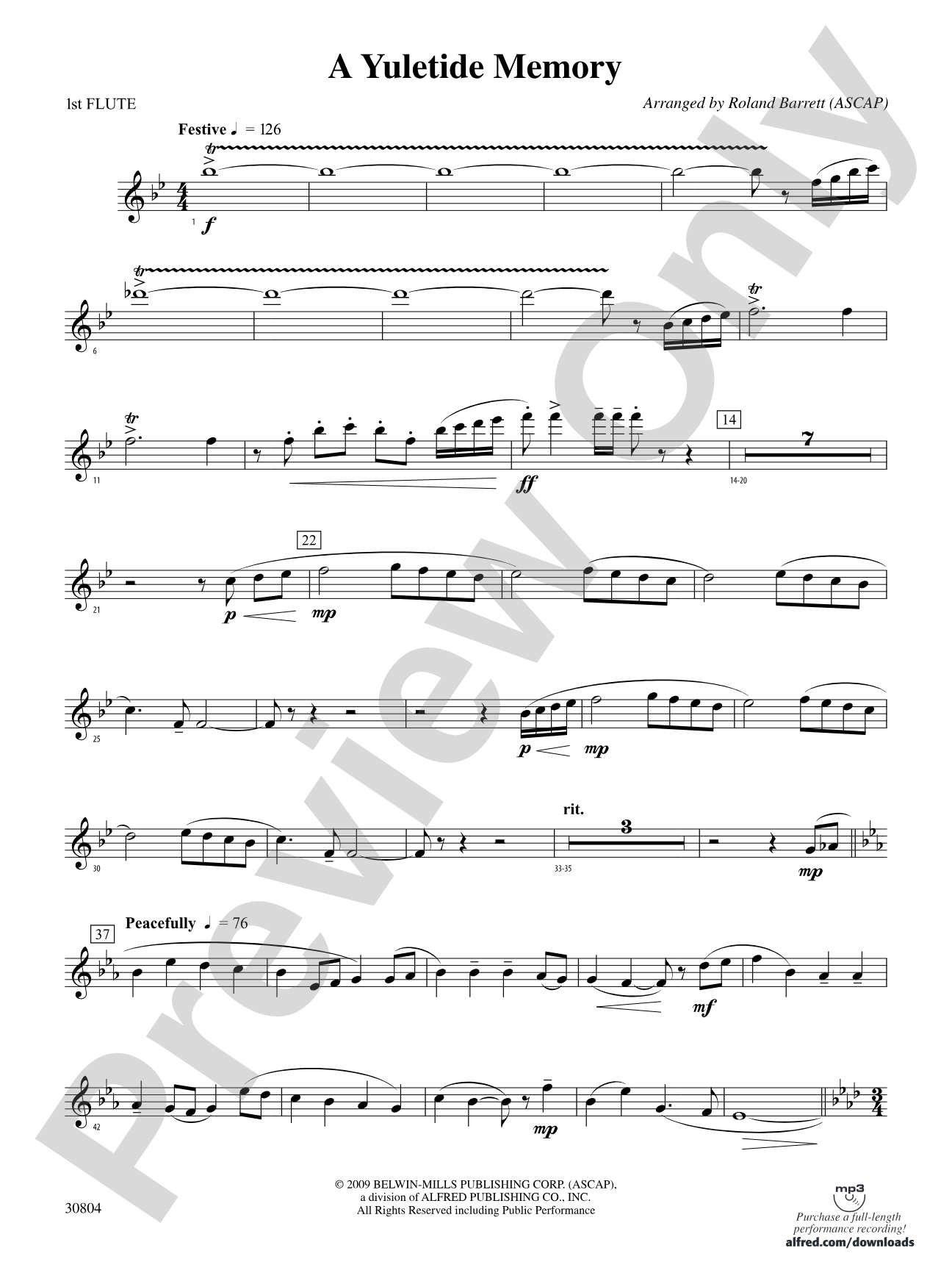 A Yuletide Memory: Flute