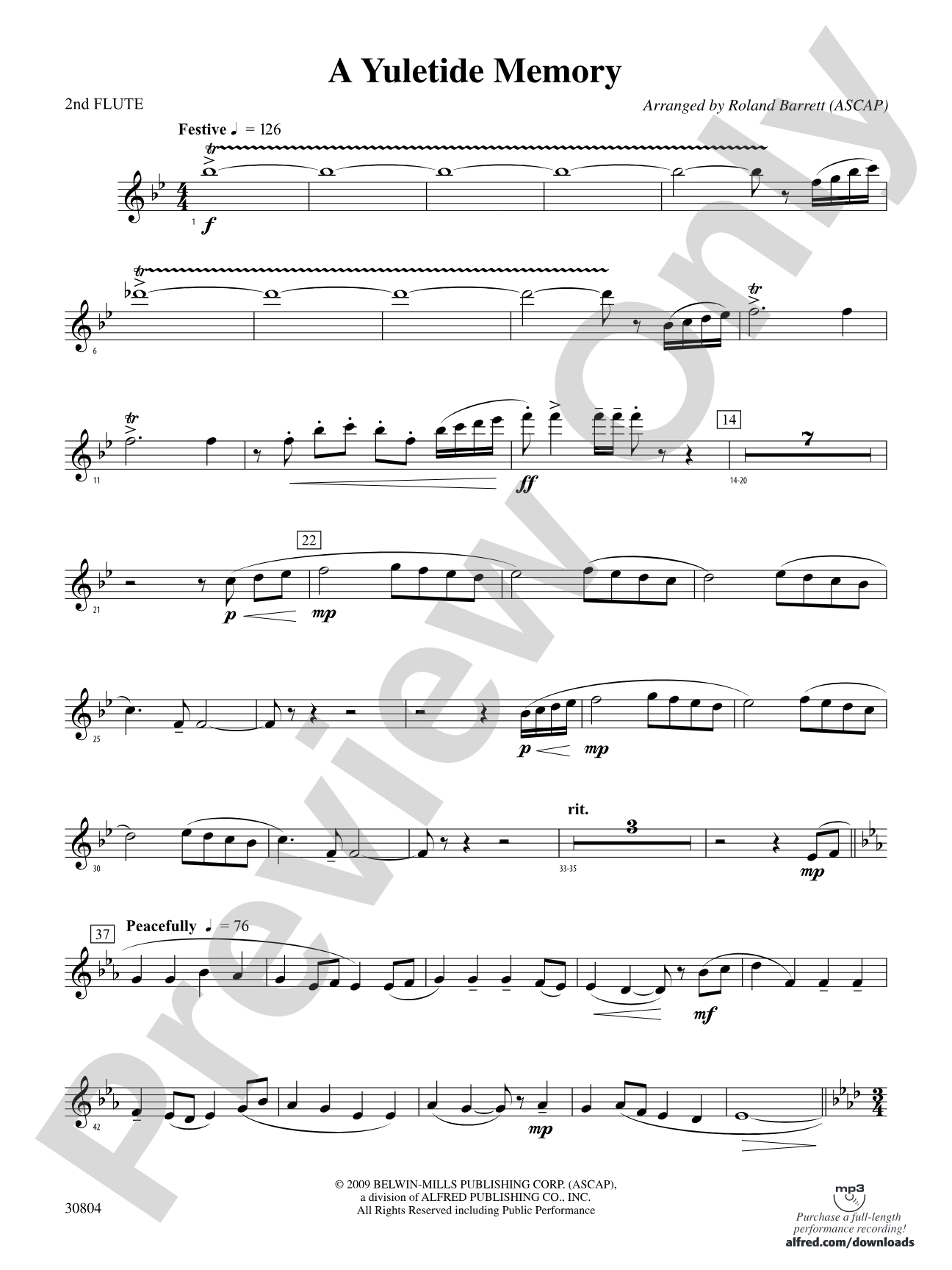 A Yuletide Memory: 2nd Flute