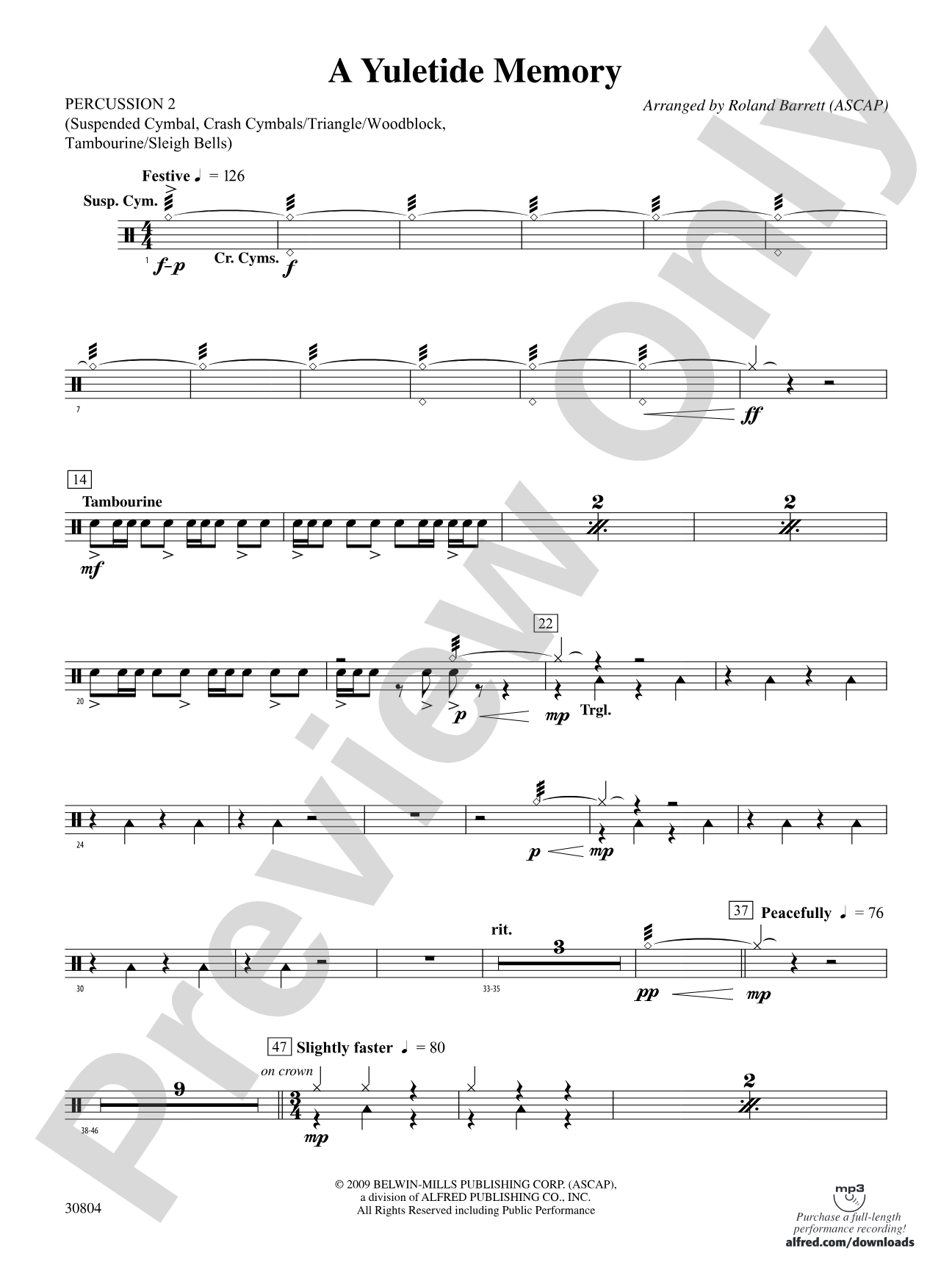 A Yuletide Memory: 2nd Percussion
