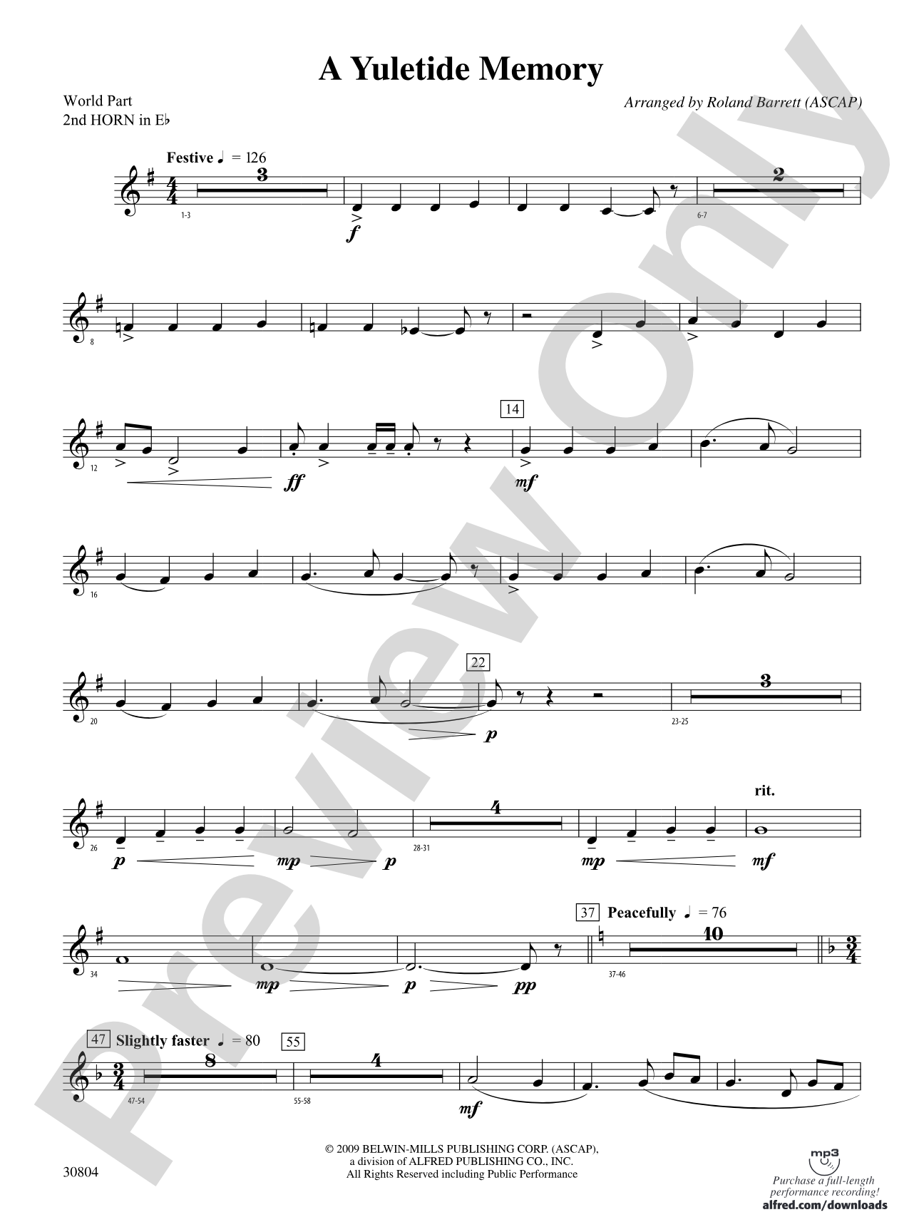 A Yuletide Memory: (wp) 2nd Horn in E-flat