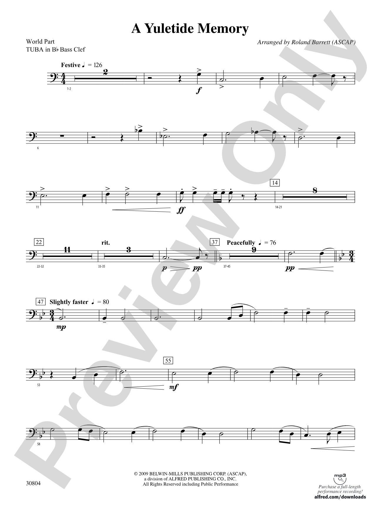 A Yuletide Memory: (wp) B-flat Tuba B.C.