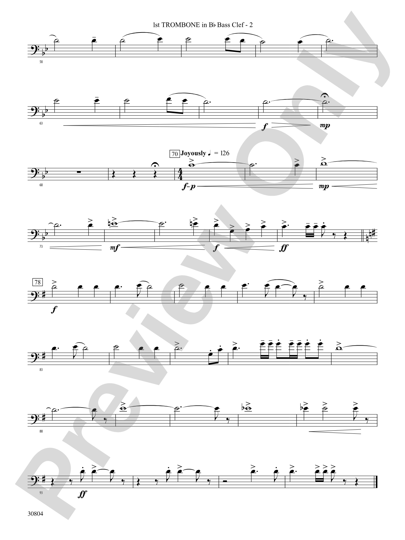 A Yuletide Memory: (wp) 1st B-flat Trombone B.C.
