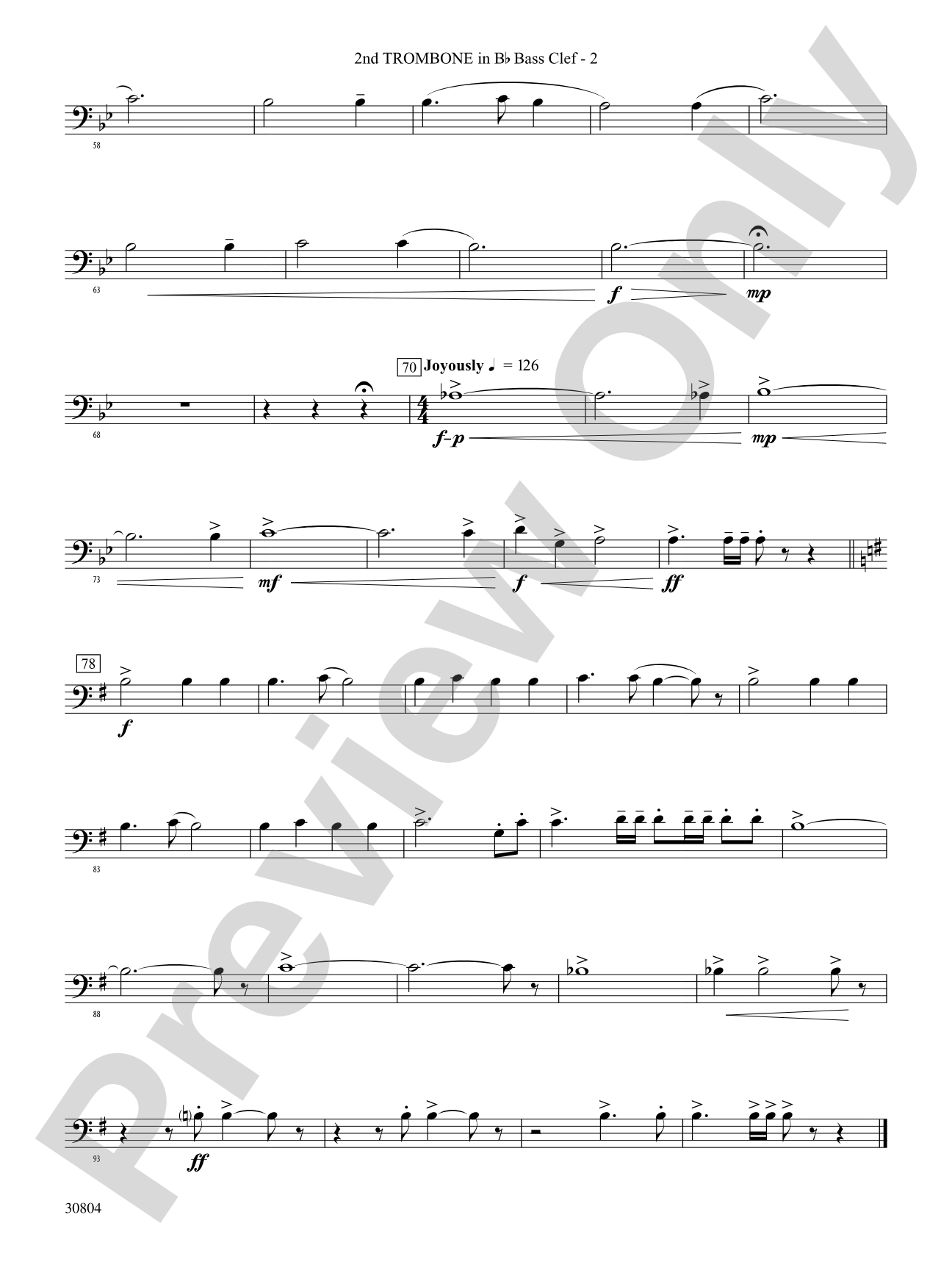 A Yuletide Memory: (wp) 2nd B-flat Trombone B.C.