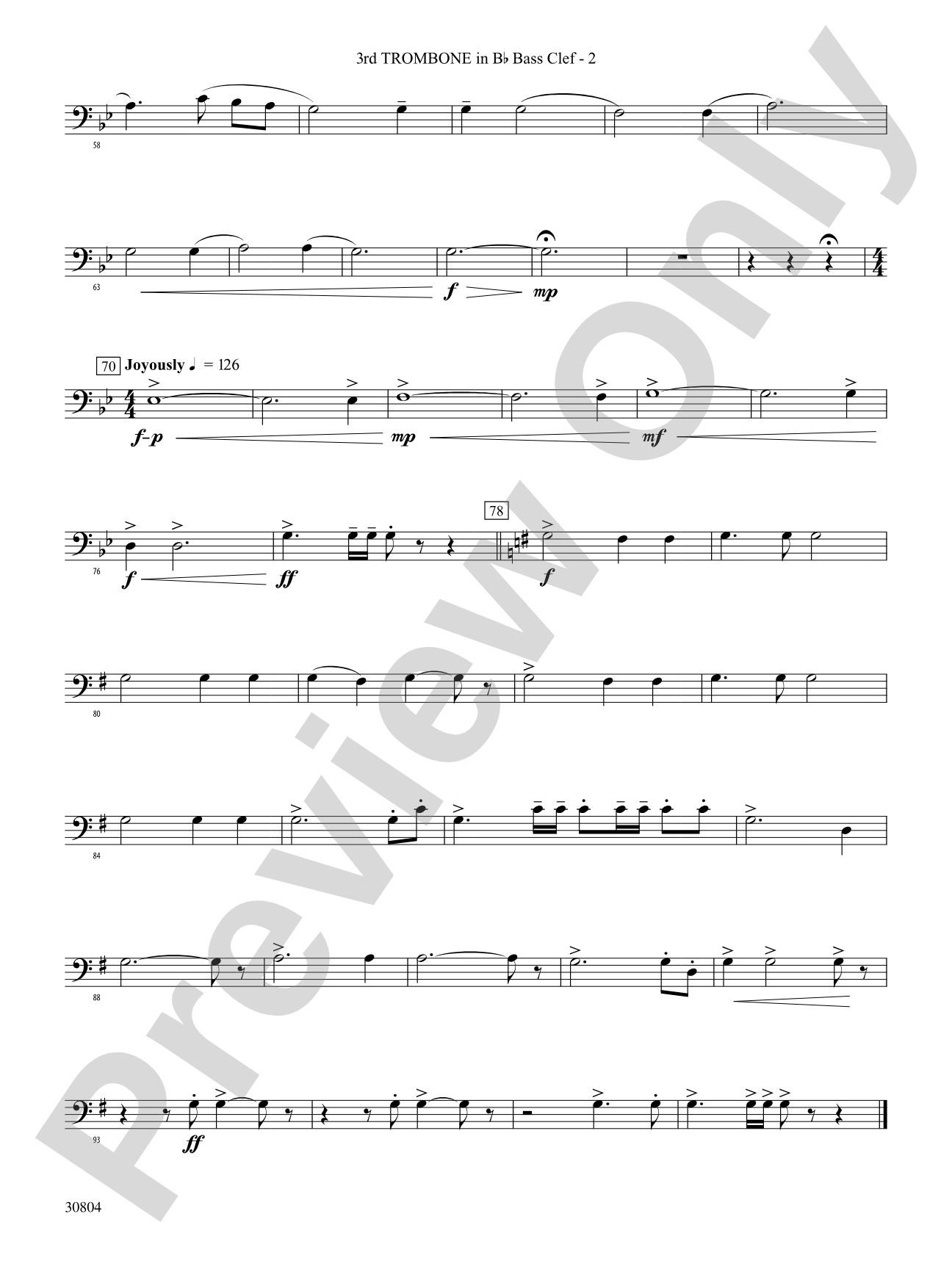 A Yuletide Memory: (wp) 3rd B-flat Trombone B.C.