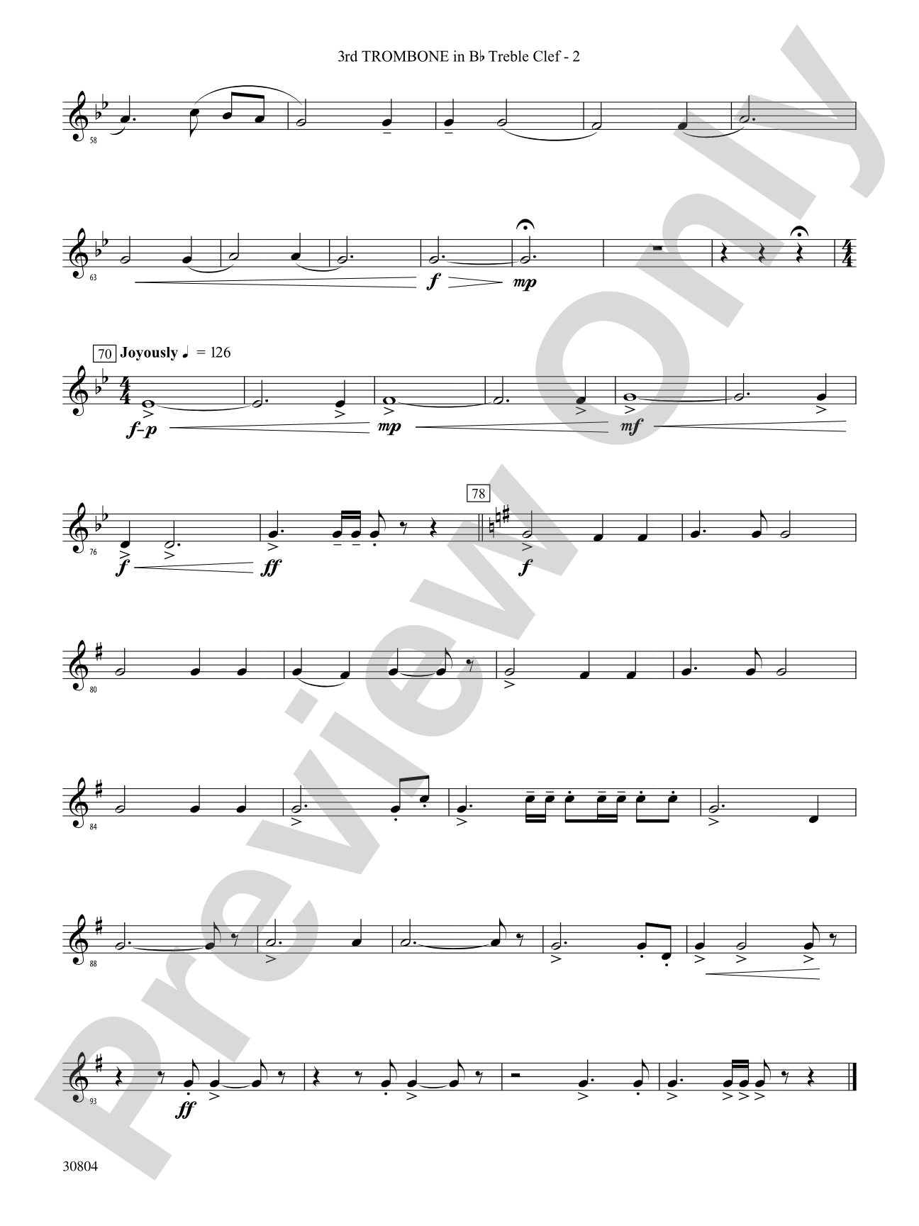 A Yuletide Memory: (wp) 3rd B-flat Trombone T.C.