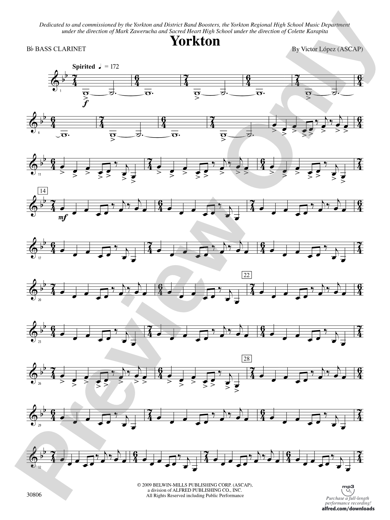 Yorkton: B-flat Bass Clarinet