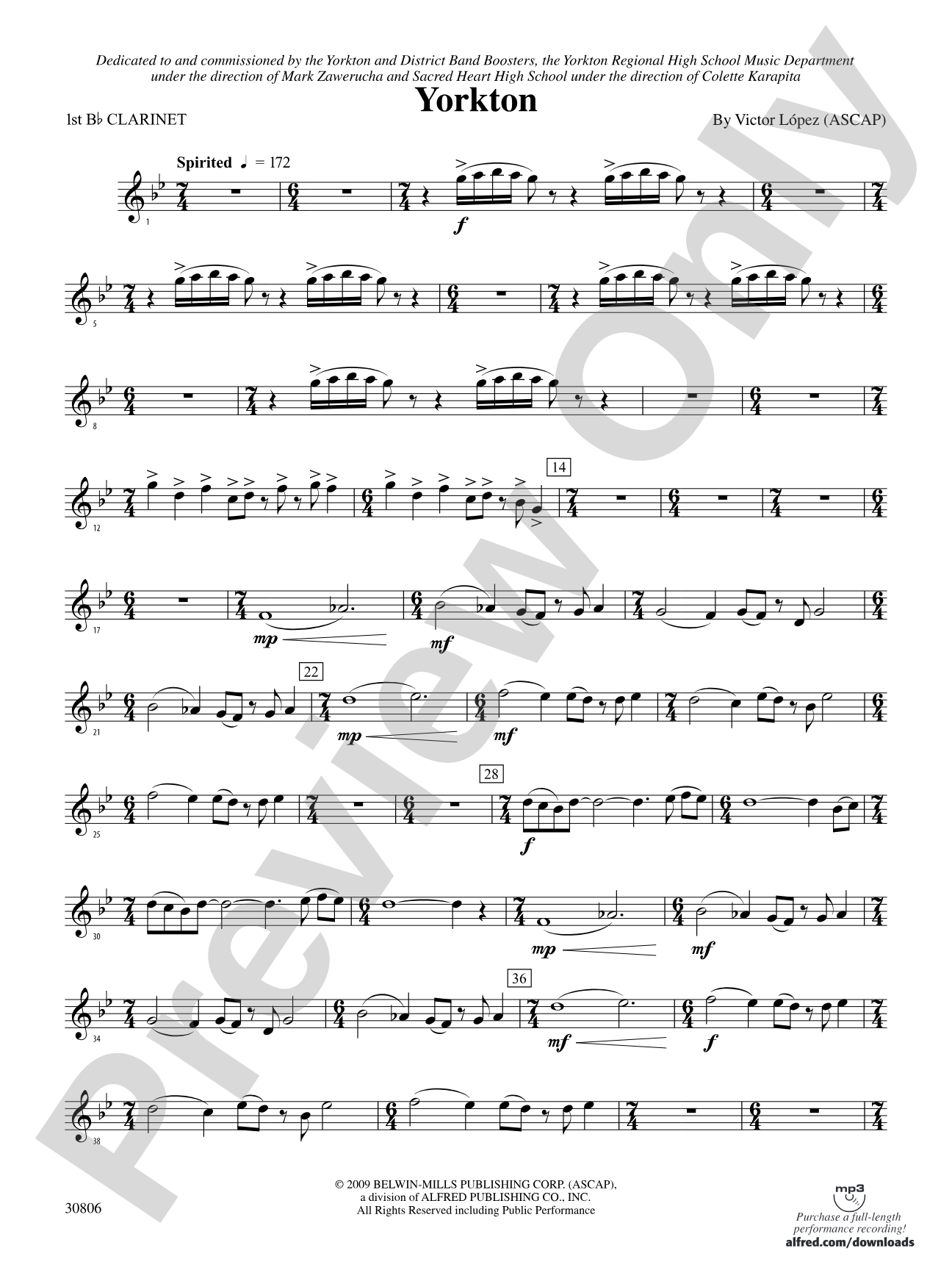 Yorkton: 1st B-flat Clarinet