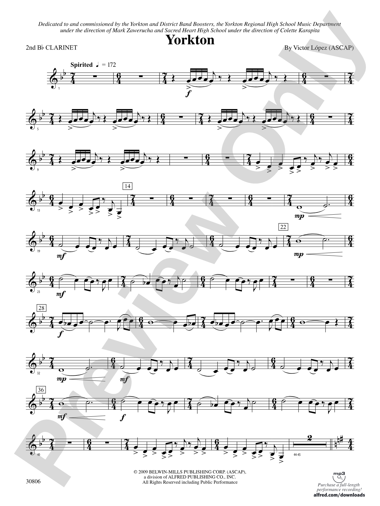 Yorkton: 2nd B-flat Clarinet