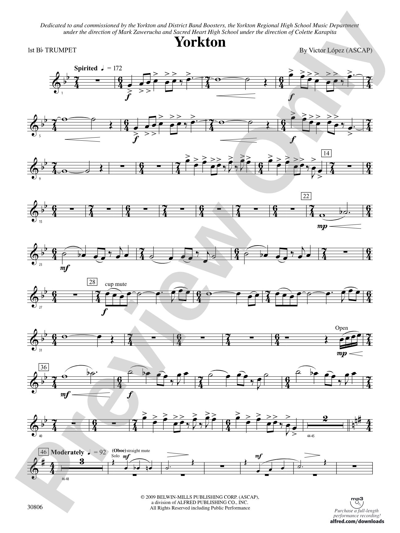 Yorkton: 1st B-flat Trumpet