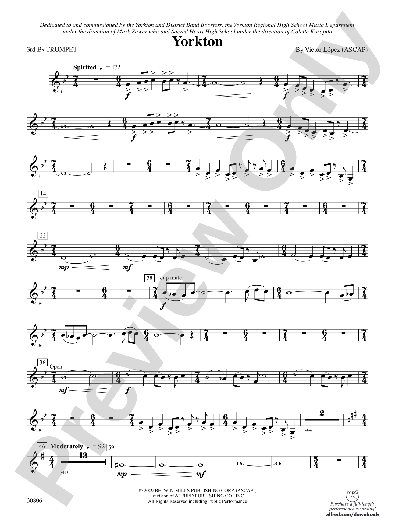 Yorkton: 3rd B-flat Trumpet