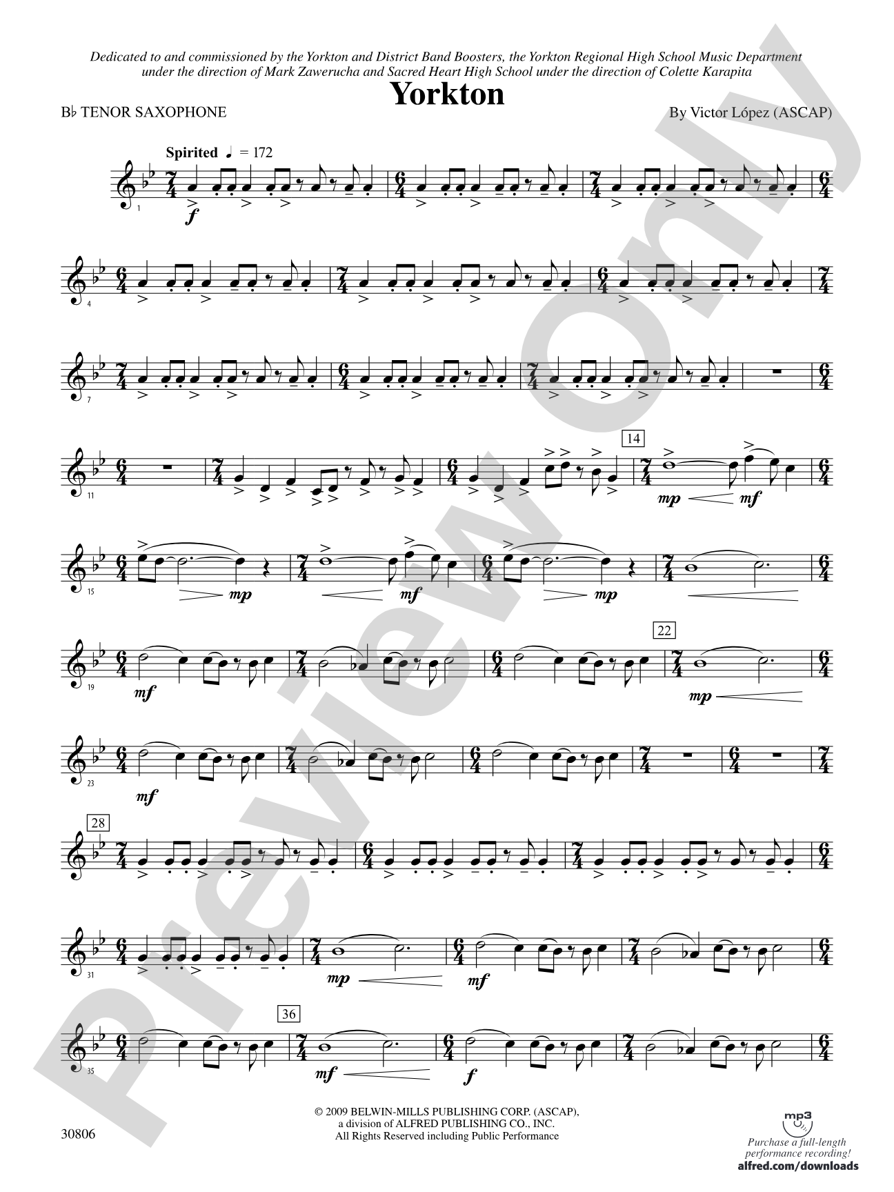 Yorkton: B-flat Tenor Saxophone