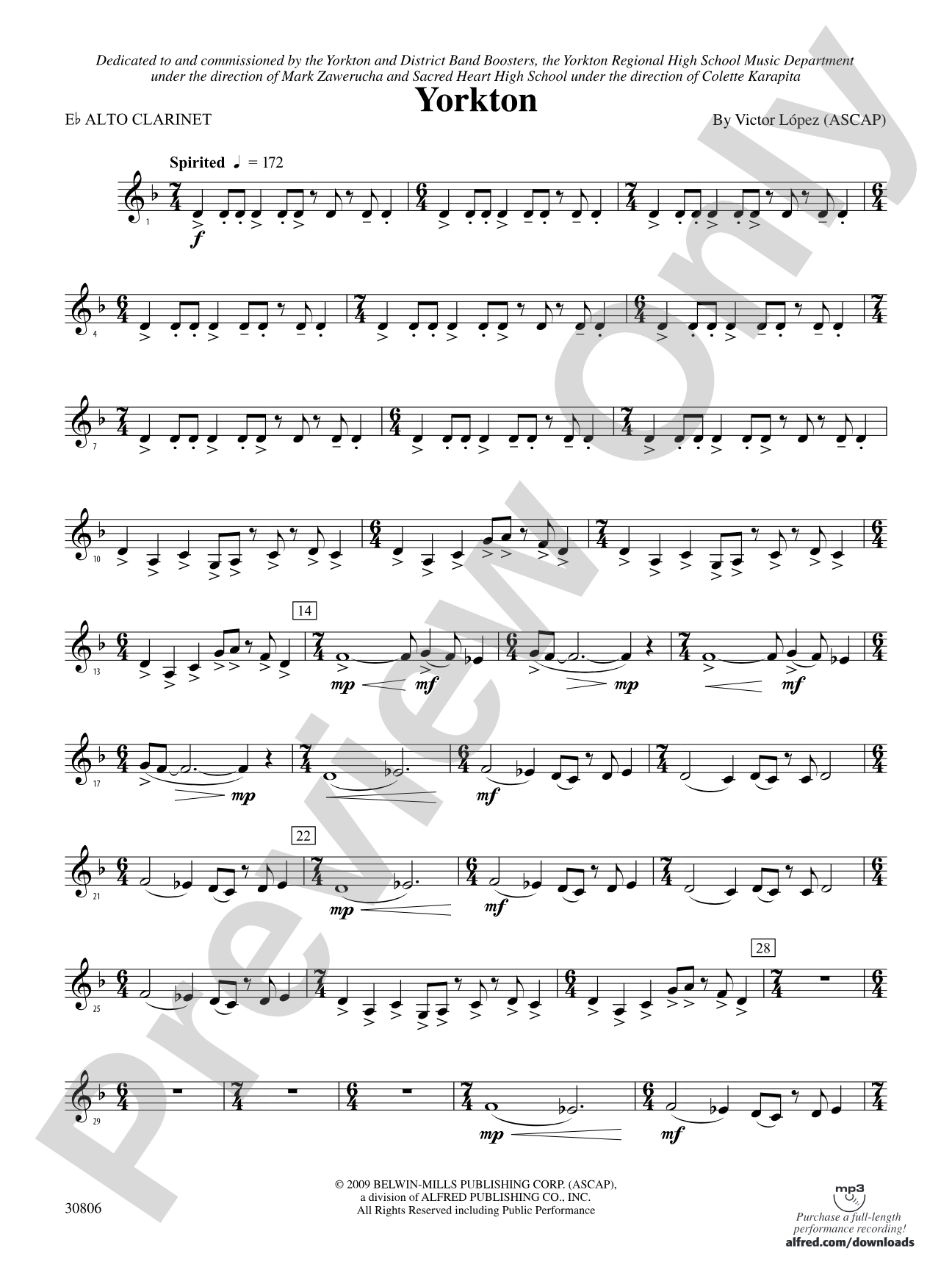 Yorkton: (wp) E-flat Alto Clarinet