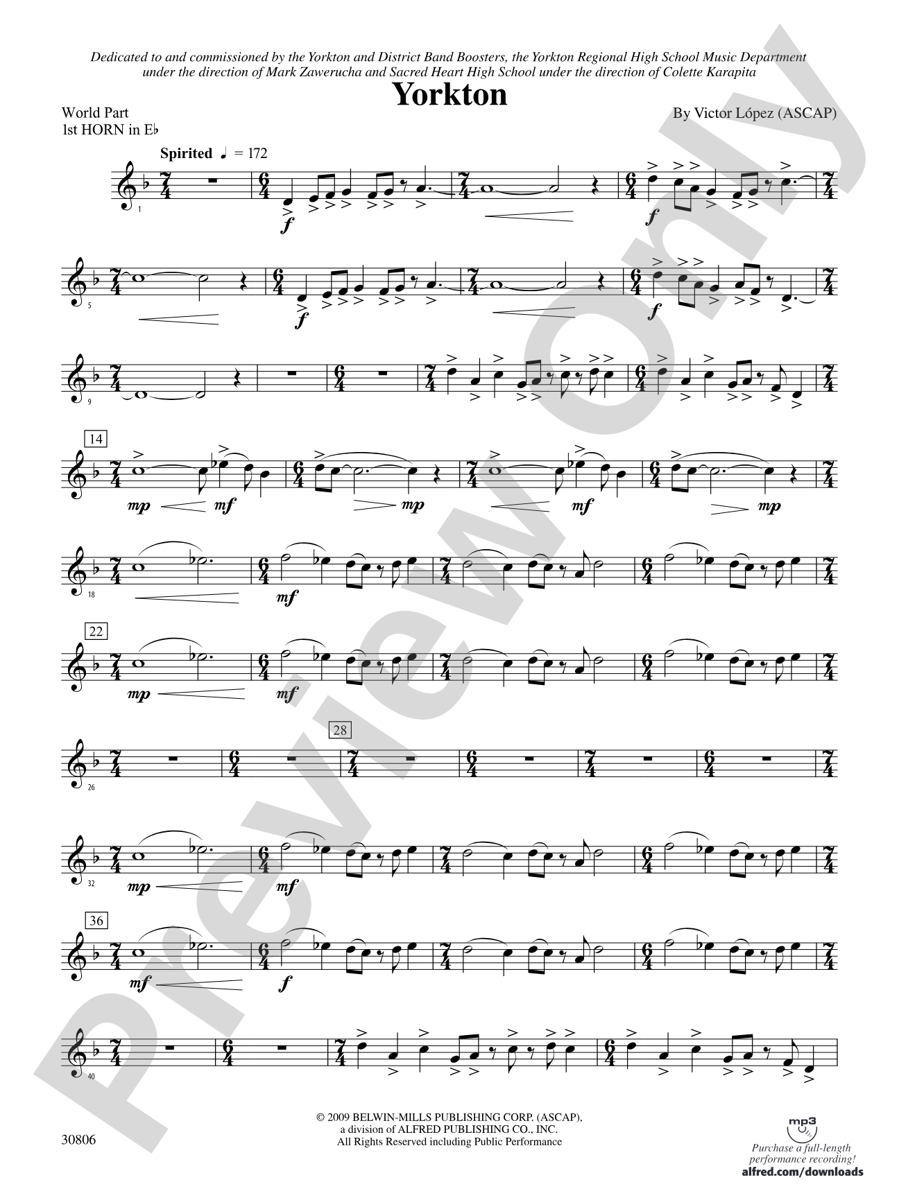 Yorkton: (wp) 1st Horn in E-flat