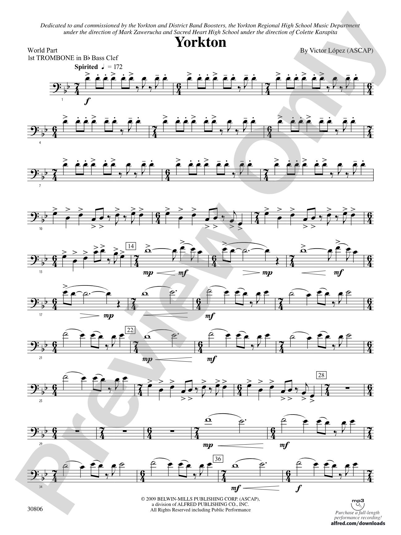 Yorkton: (wp) 1st B-flat Trombone B.C.