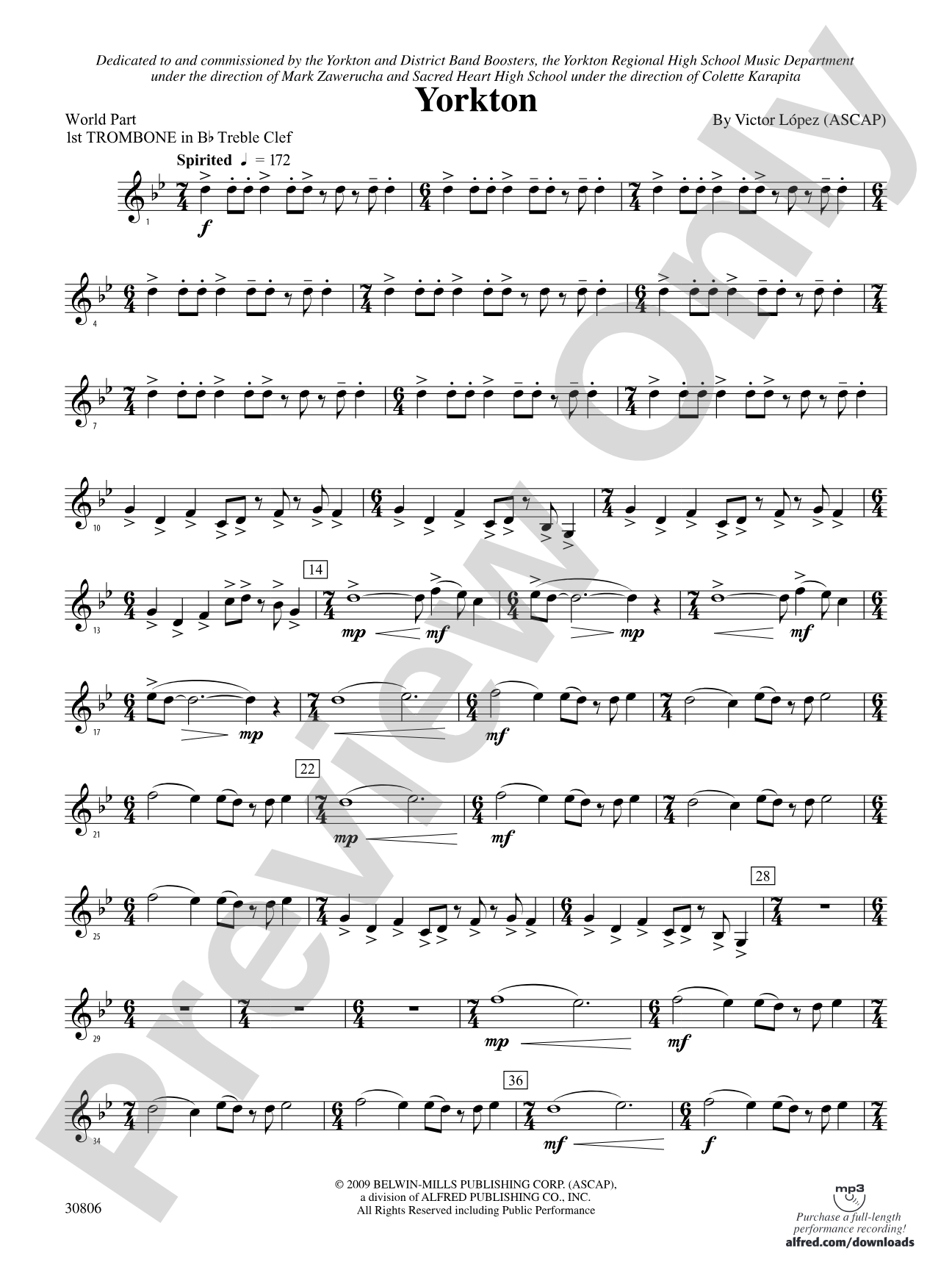 Yorkton: (wp) 1st B-flat Trombone T.C.