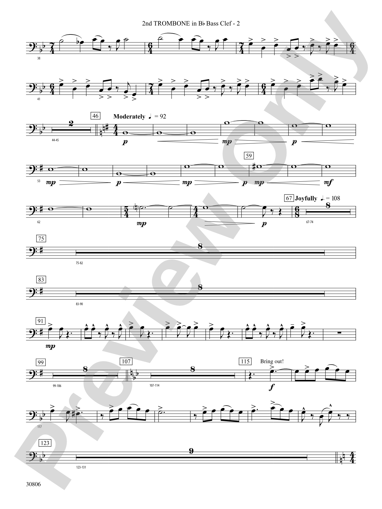 Yorkton: (wp) 2nd B-flat Trombone B.C.