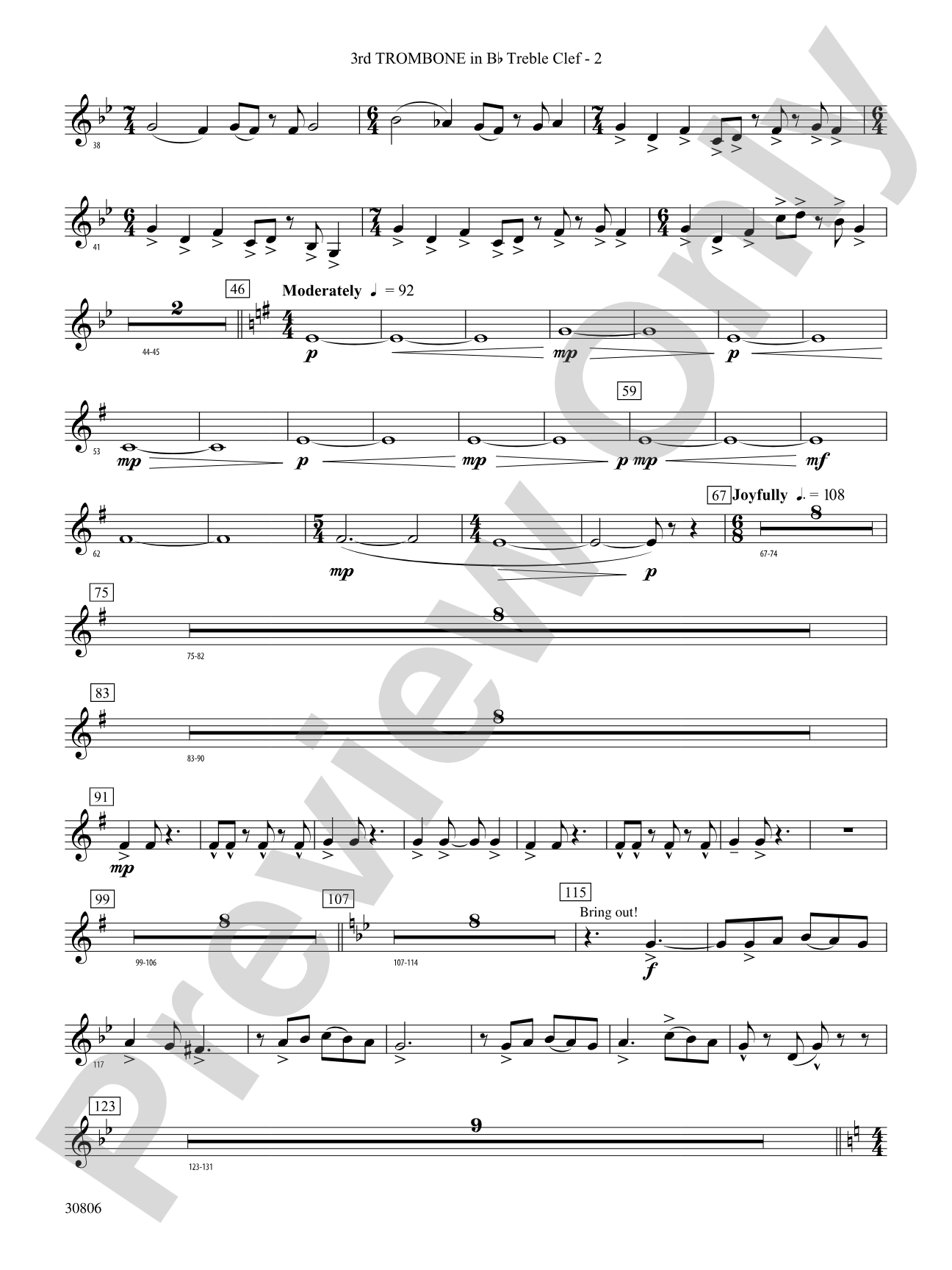 Yorkton: (wp) 3rd B-flat Trombone T.C.