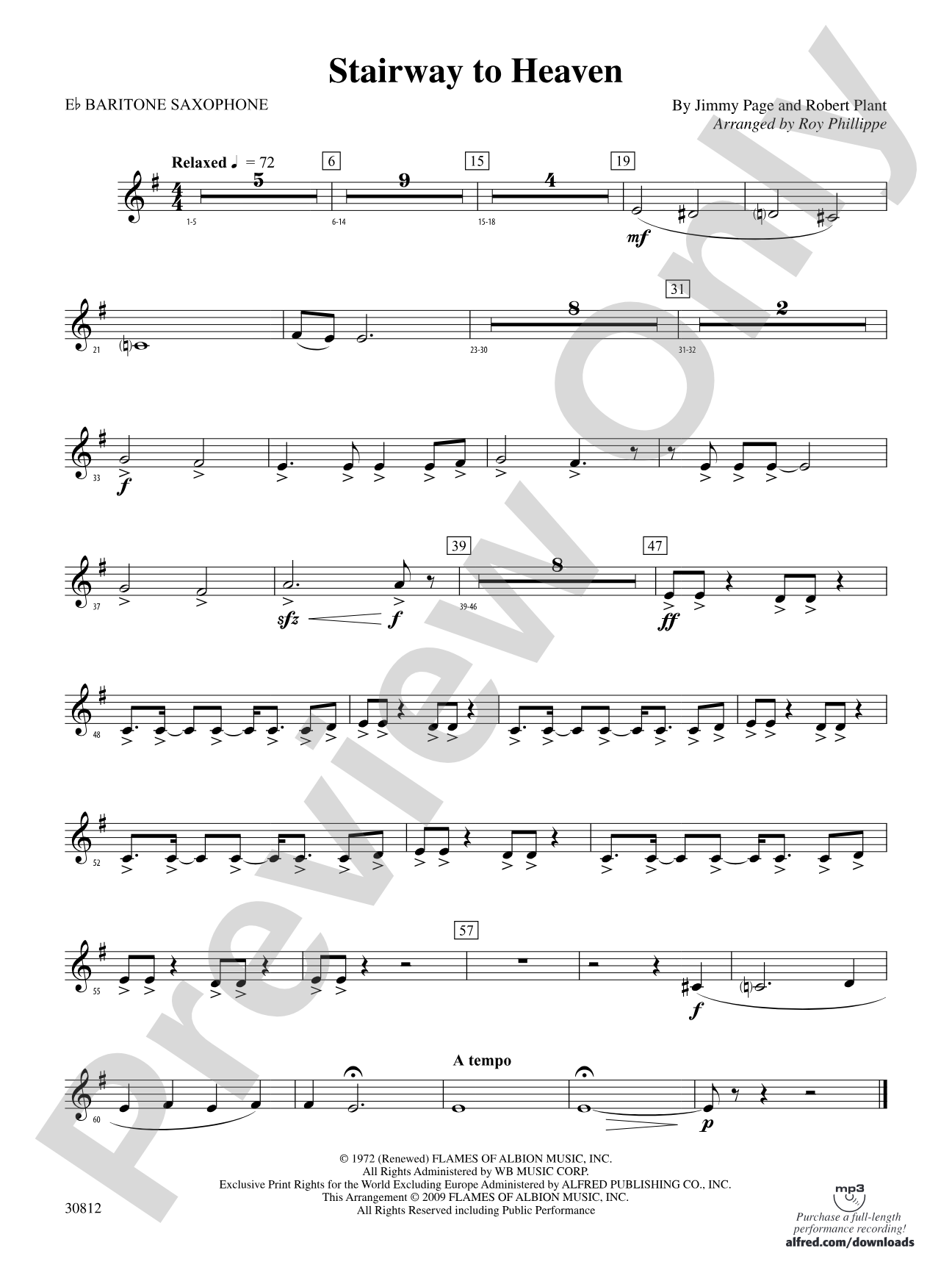 Stairway to Heaven: E-flat Baritone Saxophone