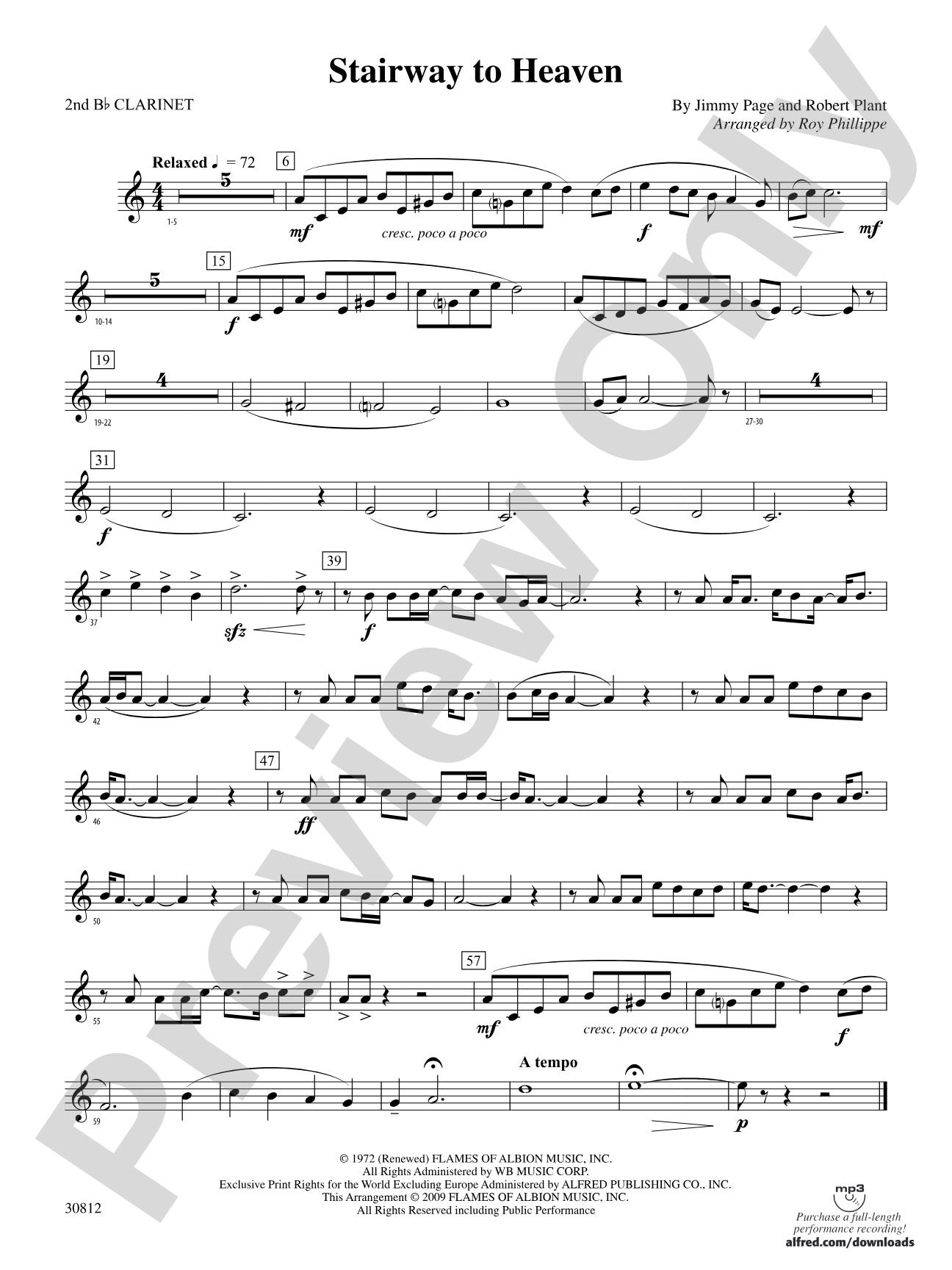 Stairway to Heaven: 2nd B-flat Clarinet