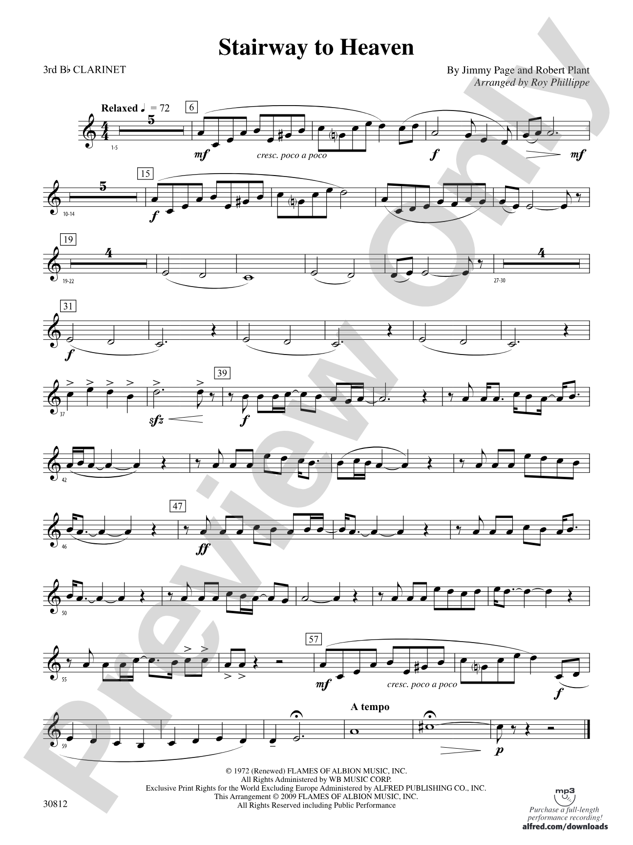 Stairway to Heaven: 3rd B-flat Clarinet