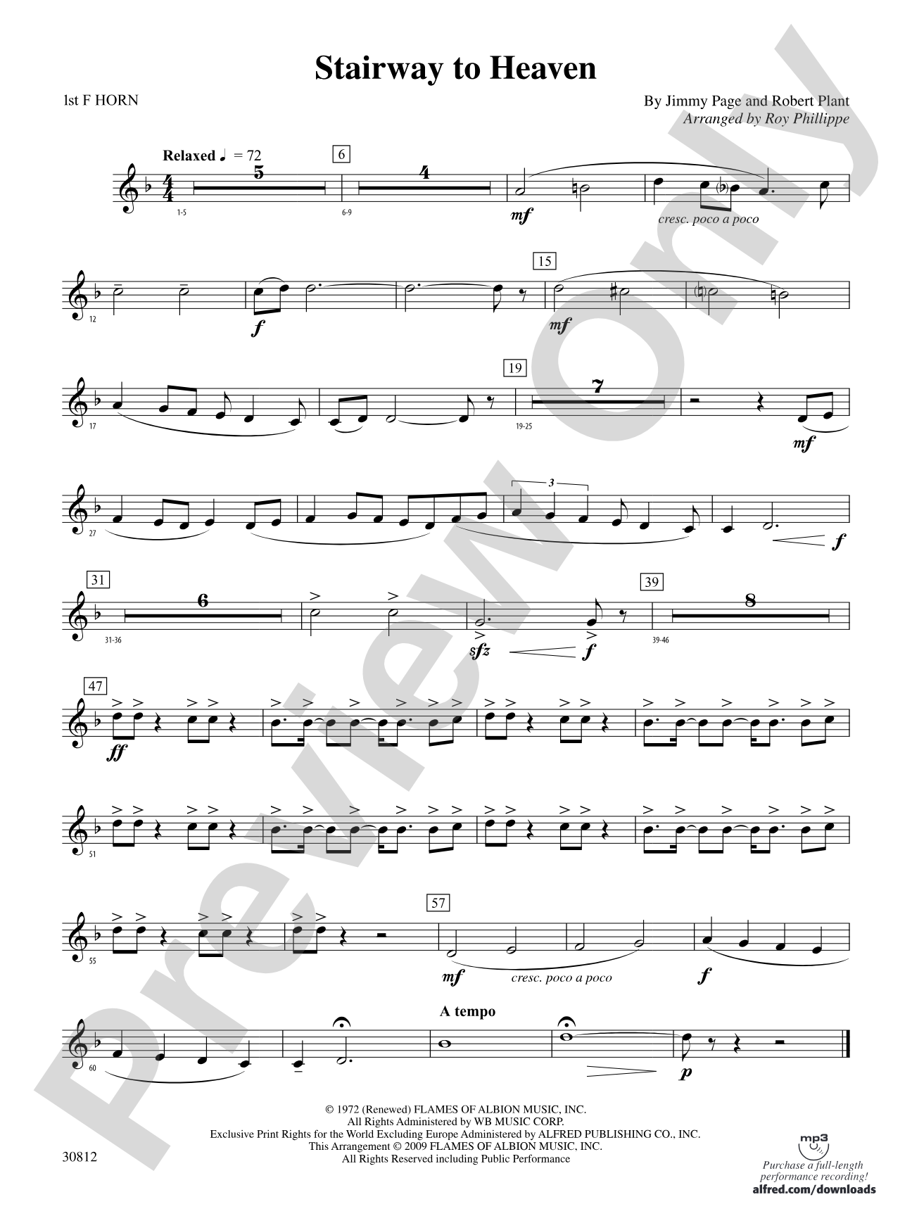 Stairway to Heaven: 1st F Horn