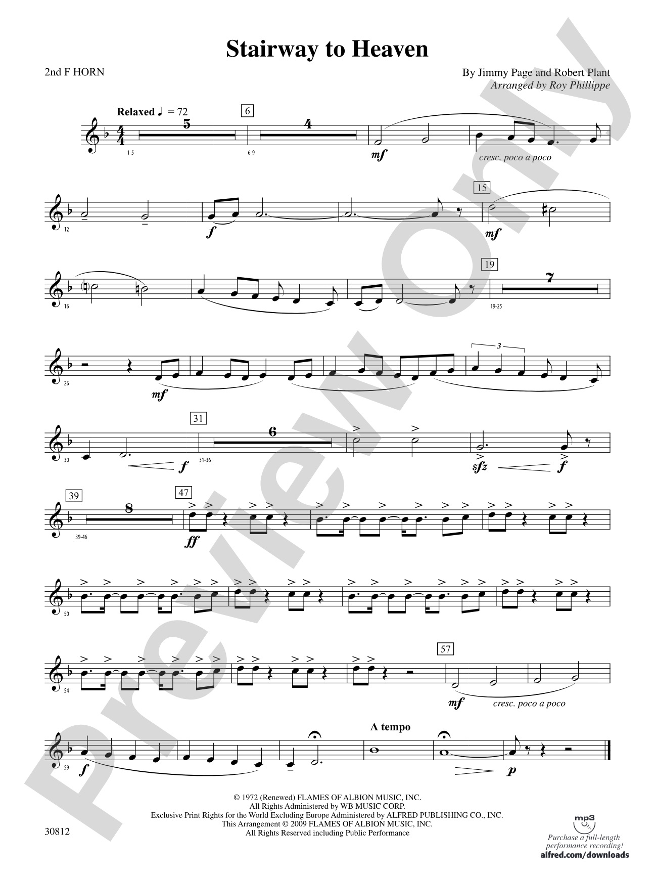 Stairway to Heaven: 2nd F Horn