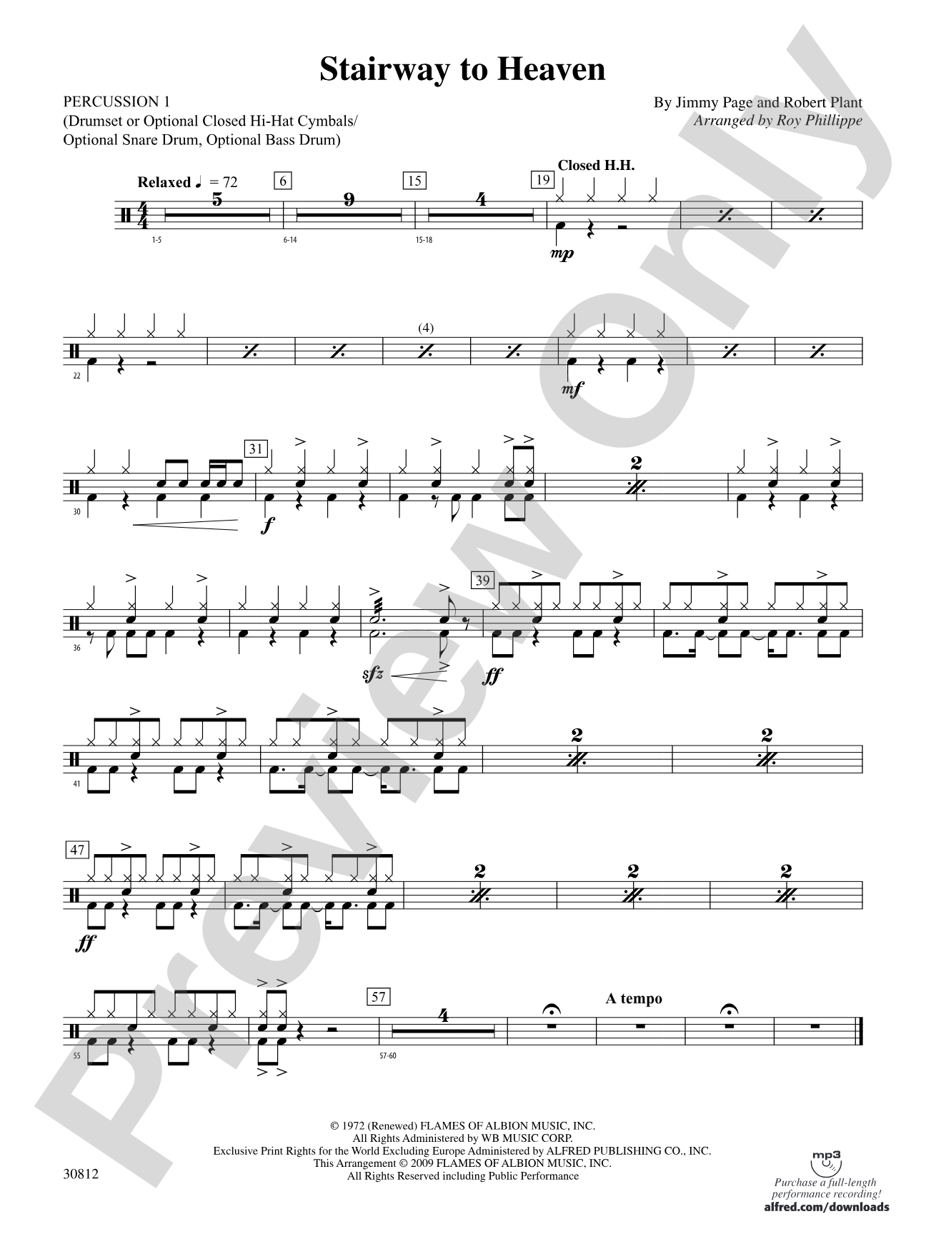 Stairway to Heaven: 1st Percussion