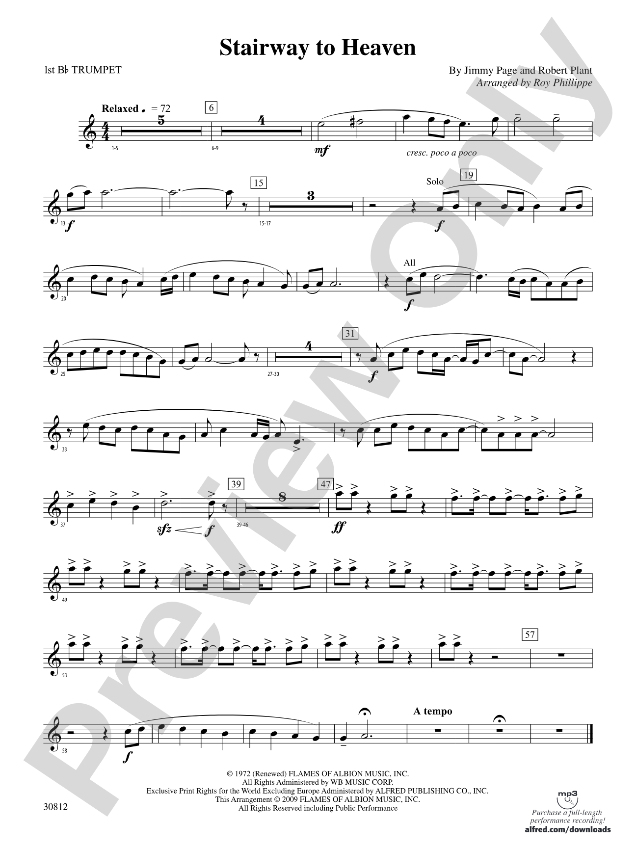 Stairway to Heaven: 1st B-flat Trumpet