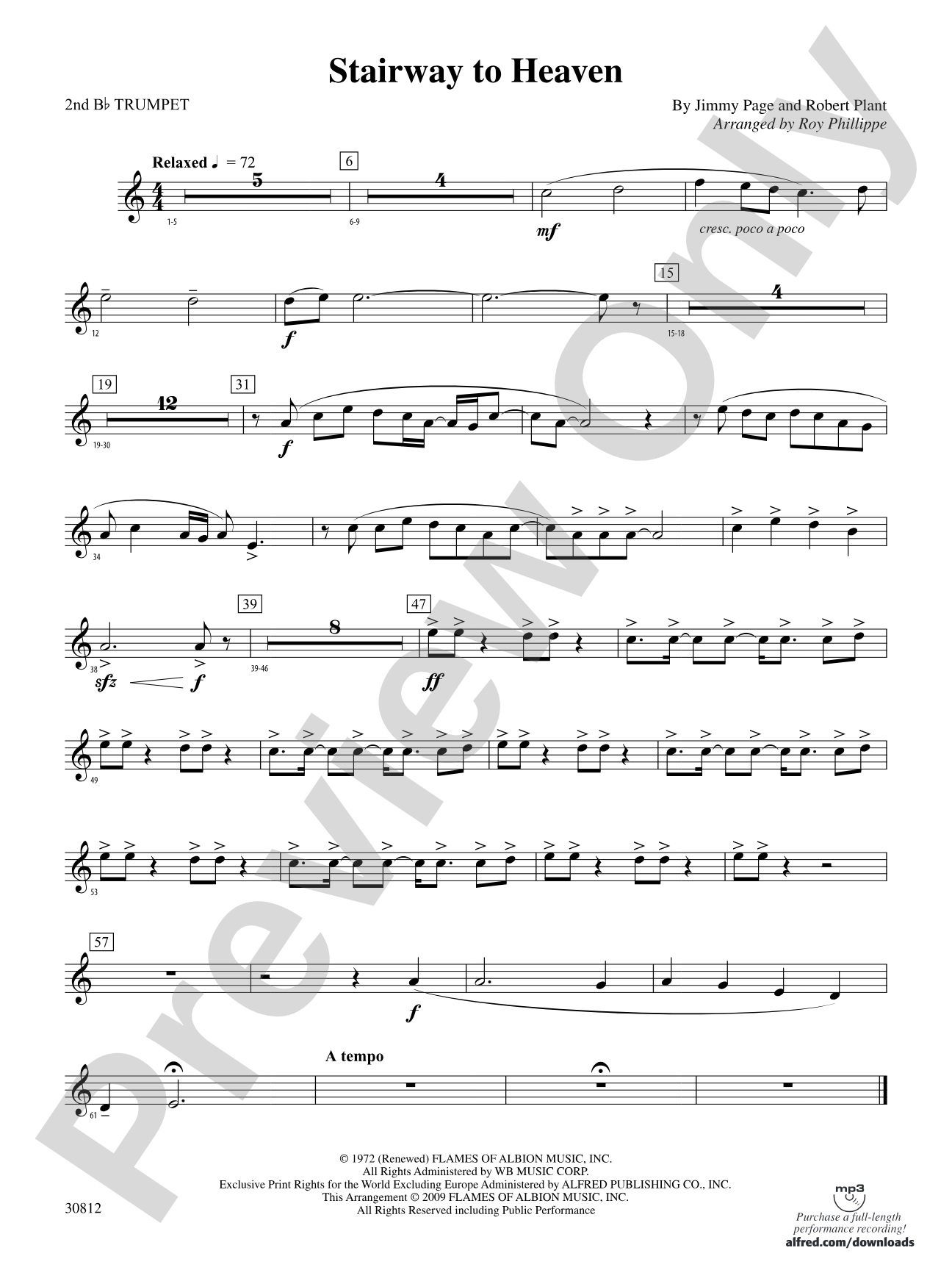 Stairway to Heaven: 2nd B-flat Trumpet