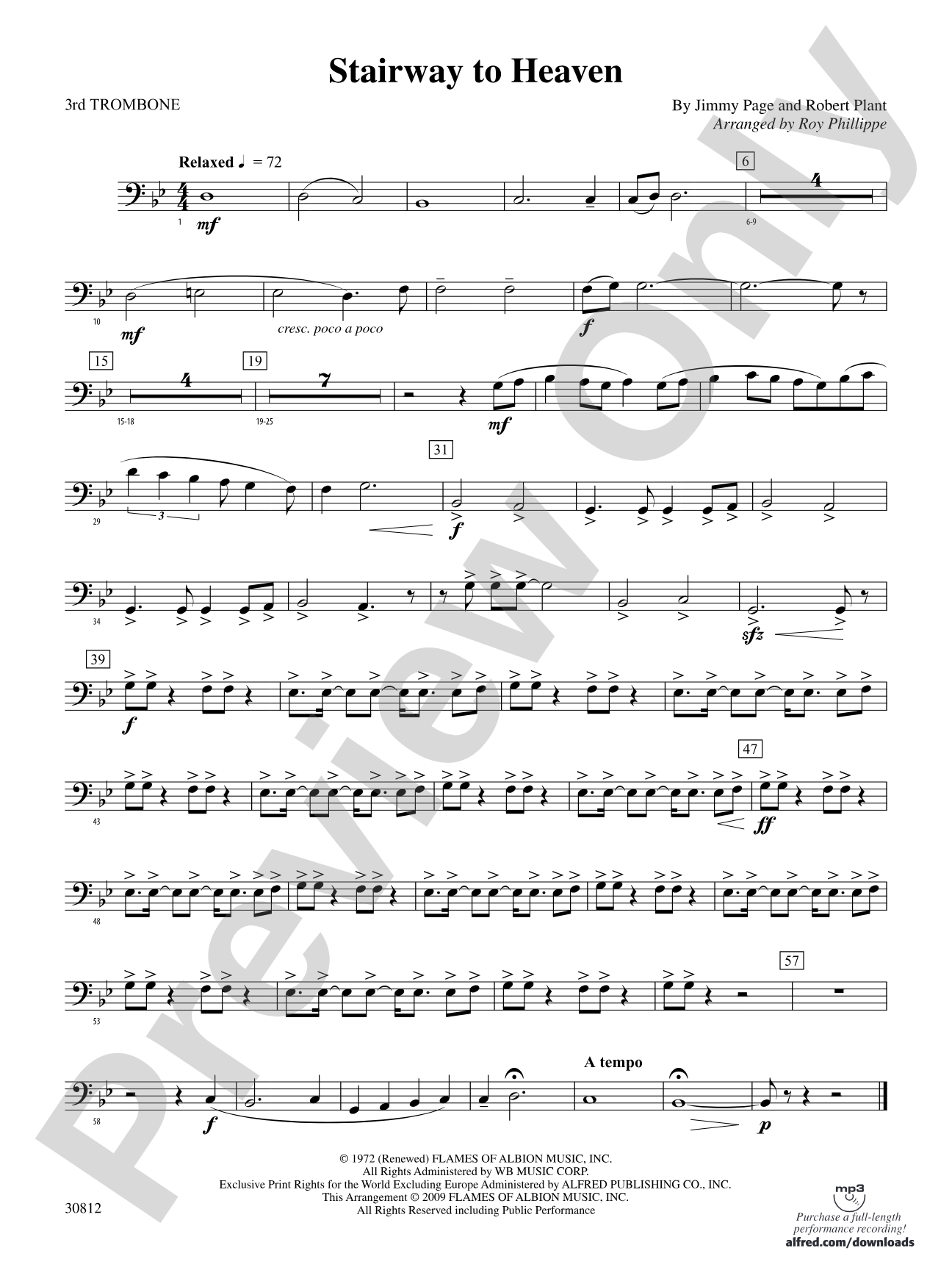 Stairway to Heaven: 3rd Trombone
