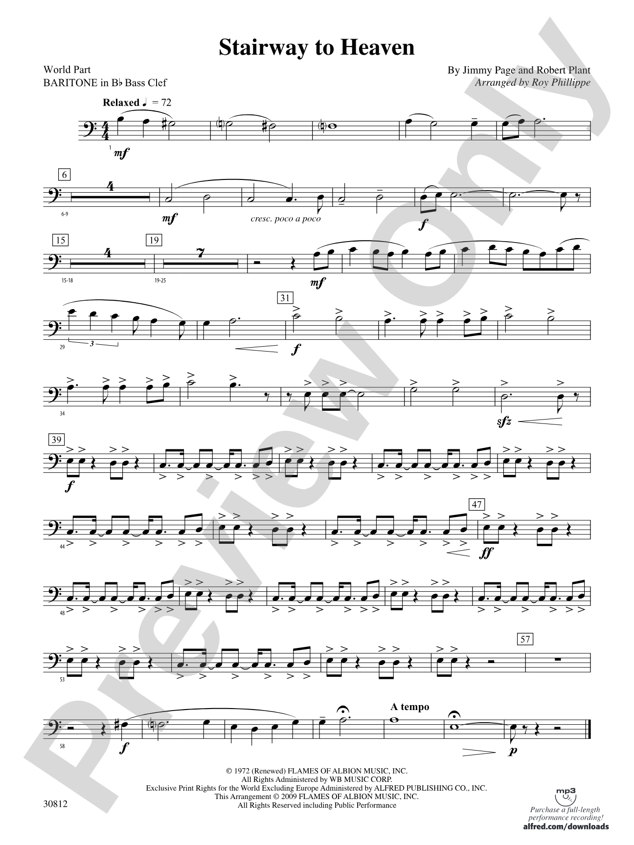 Stairway to Heaven: (wp) B-flat Baritone B.C.