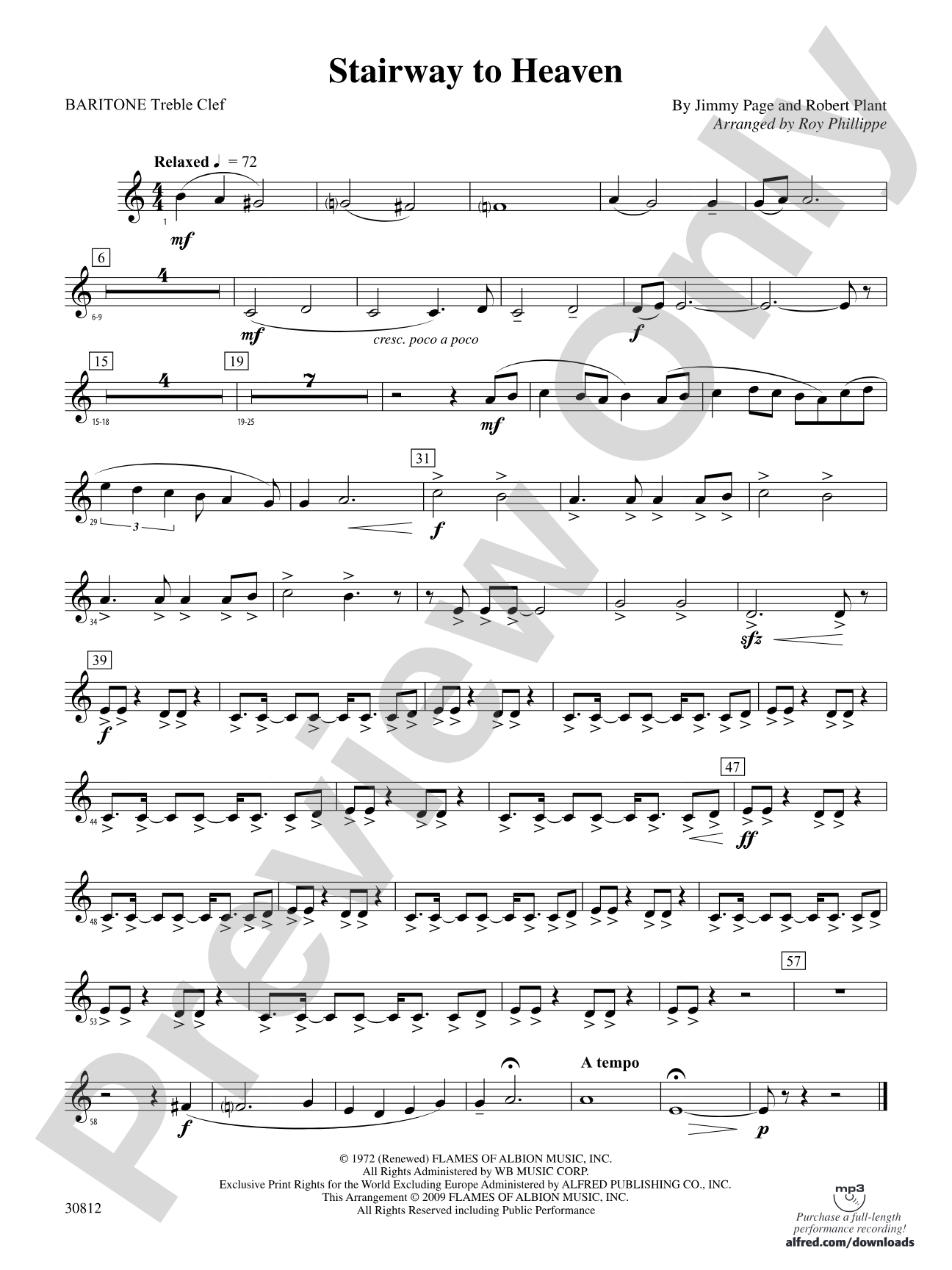 Stairway to Heaven: (wp) Baritone T.C.
