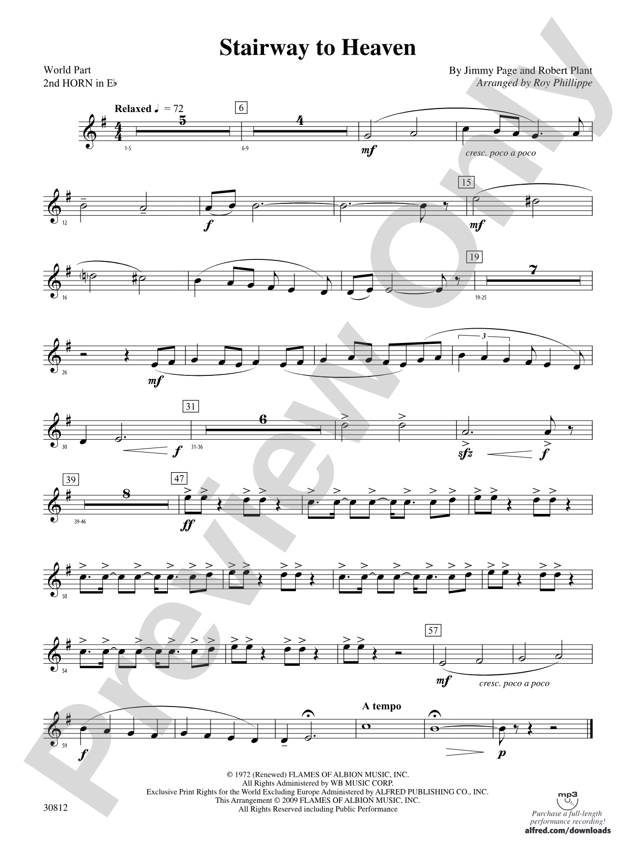Stairway to Heaven: (wp) 2nd Horn in E-flat