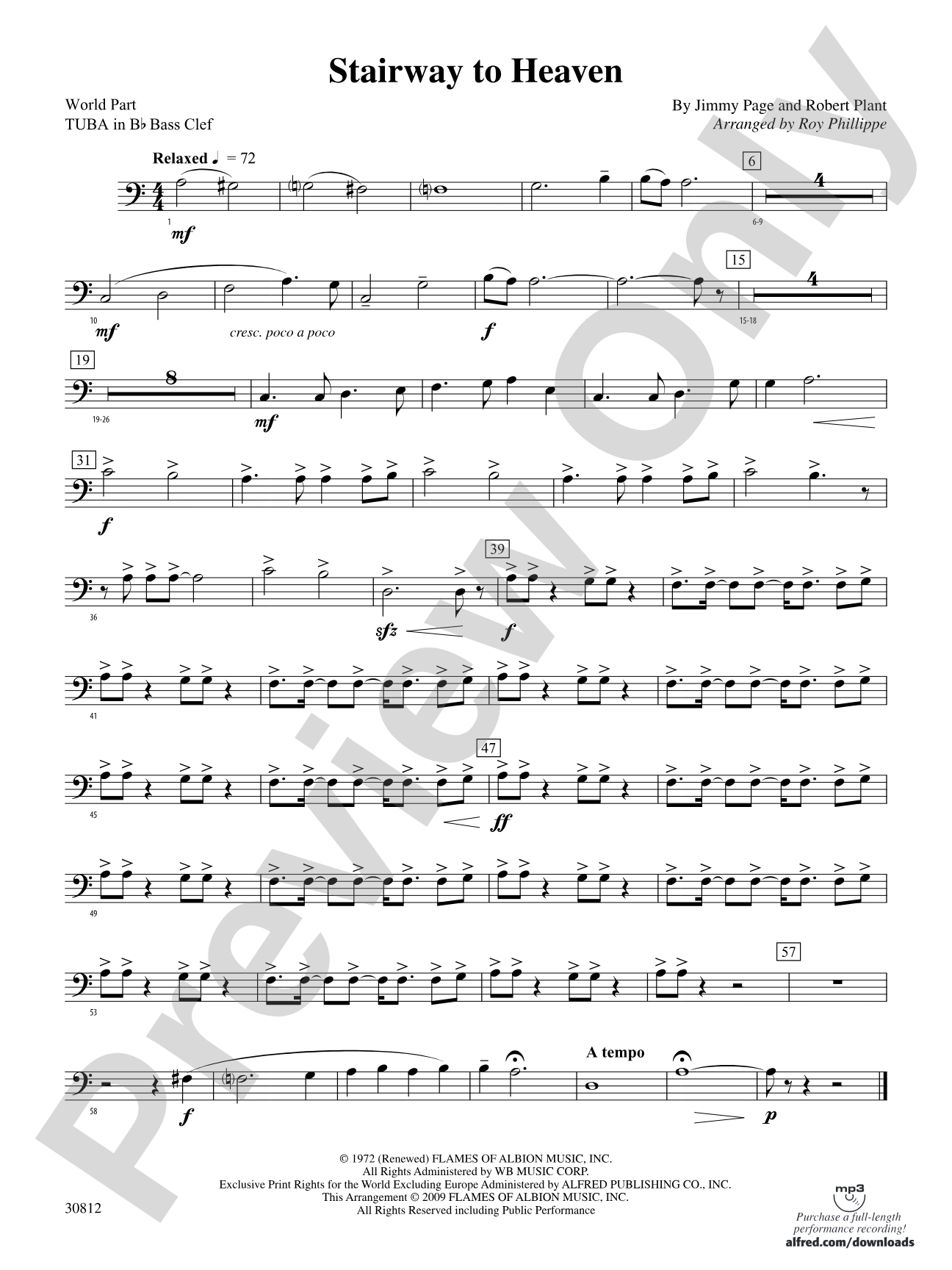 Stairway to Heaven: (wp) B-flat Tuba B.C.