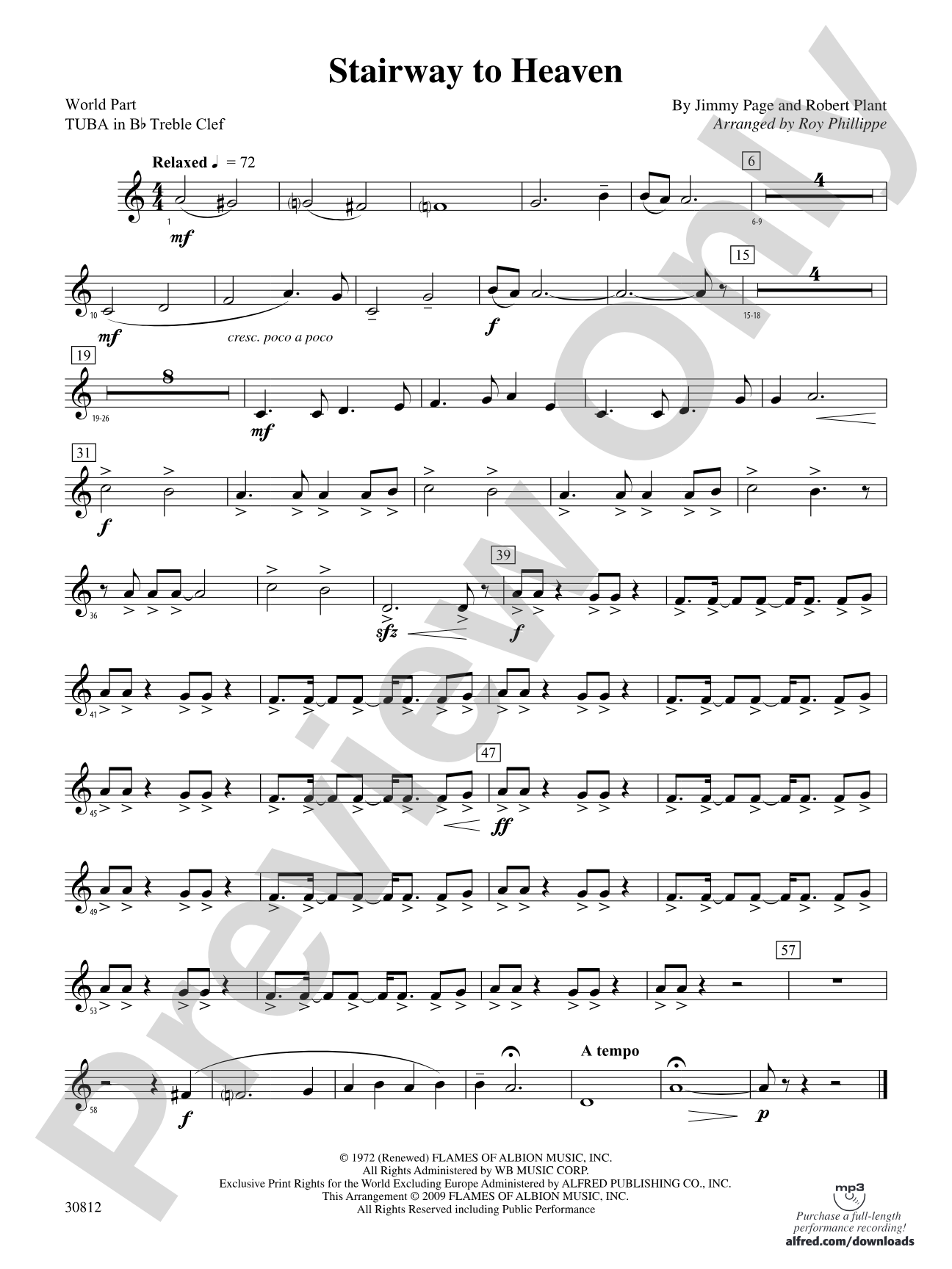 Stairway to Heaven: (wp) B-flat Tuba T.C.