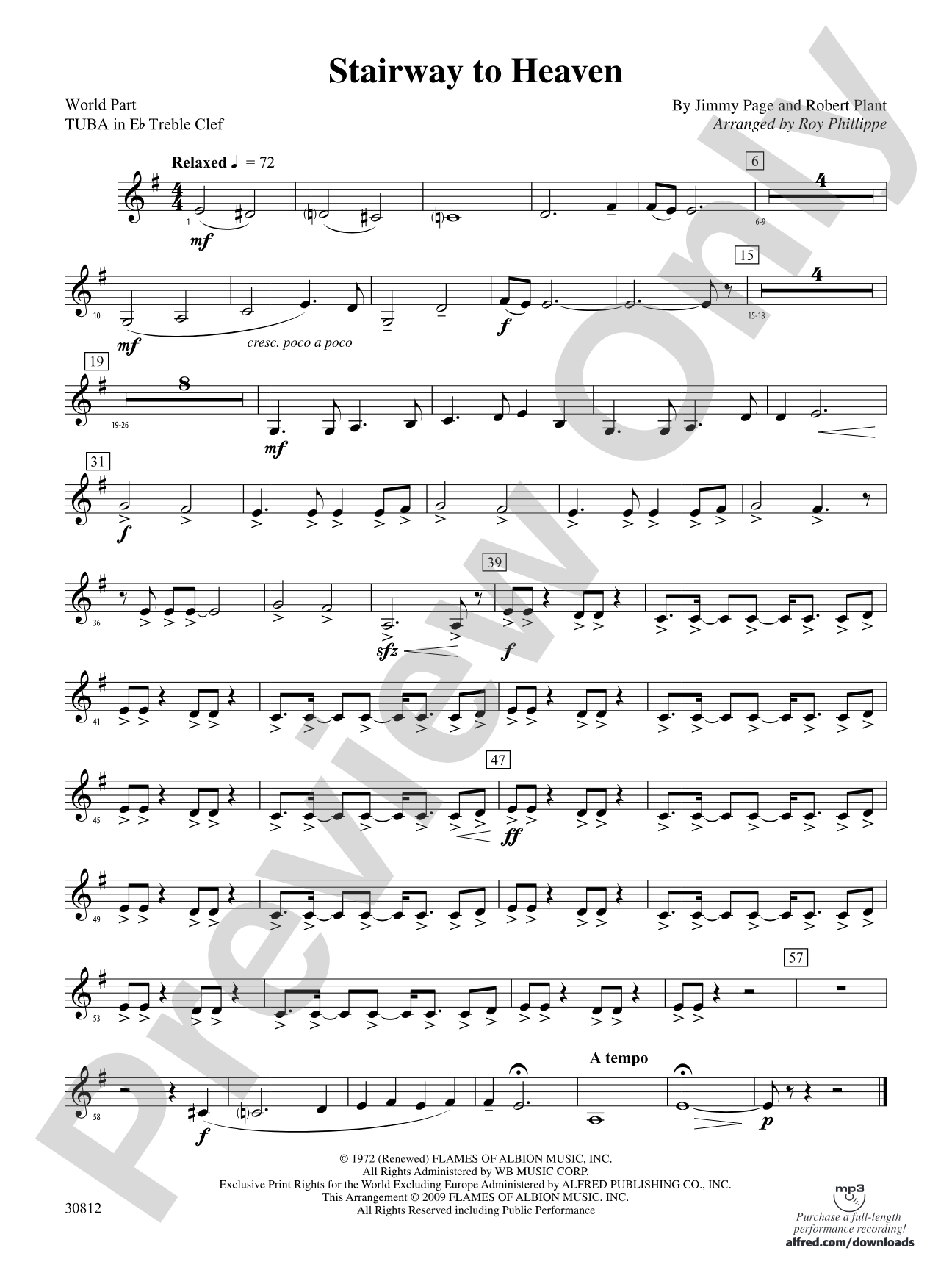 Stairway to Heaven: (wp) E-flat Tuba T.C.