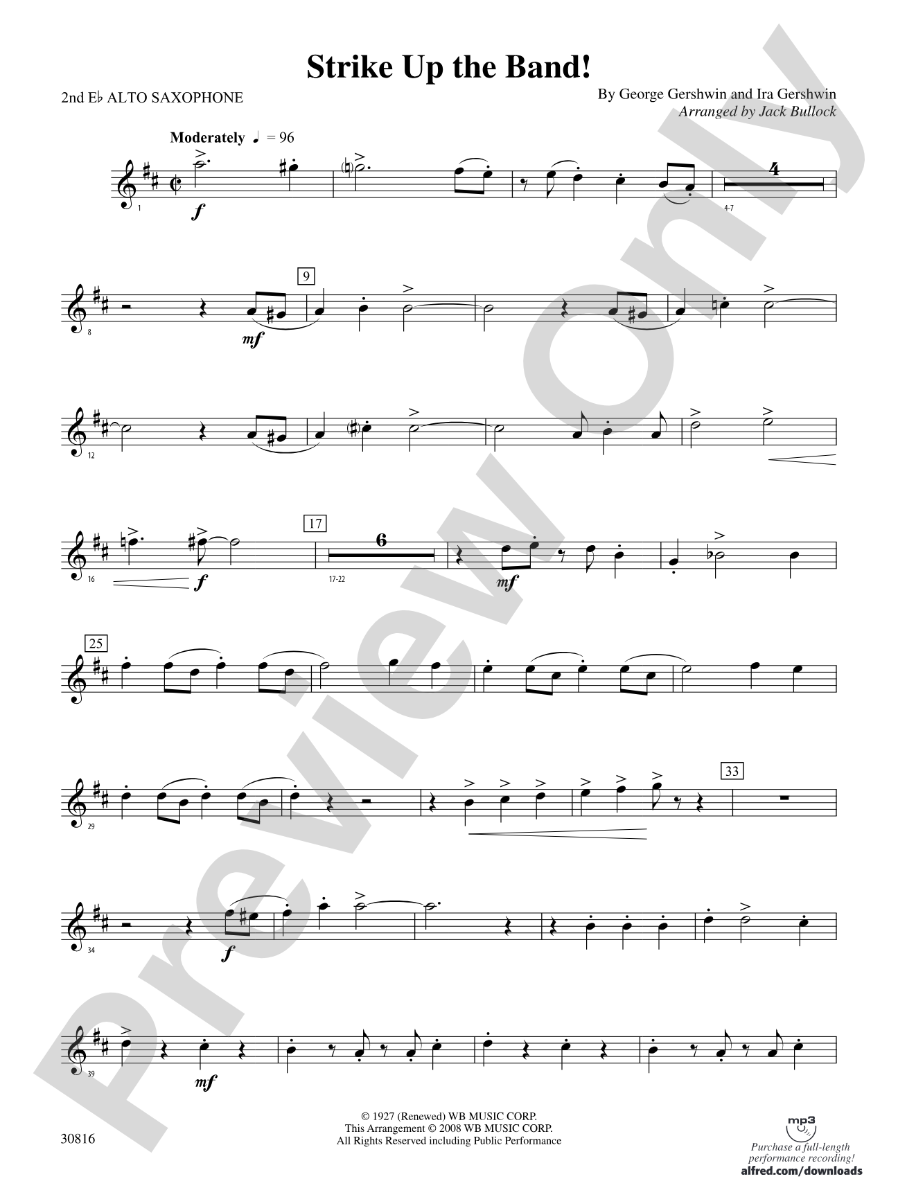 Strike Up the Band: 2nd E-flat Alto Saxophone