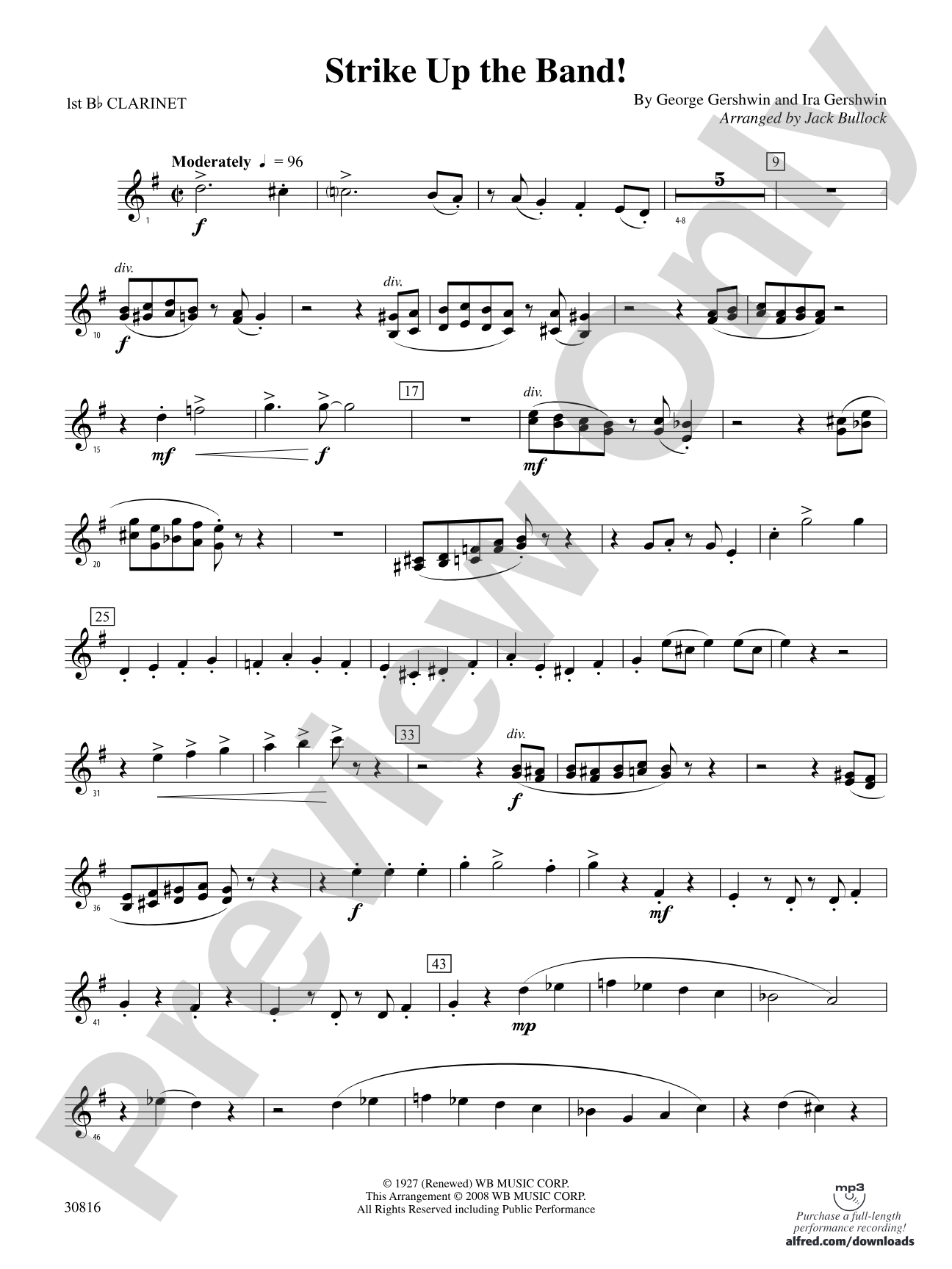 Strike Up the Band: 1st B-flat Clarinet