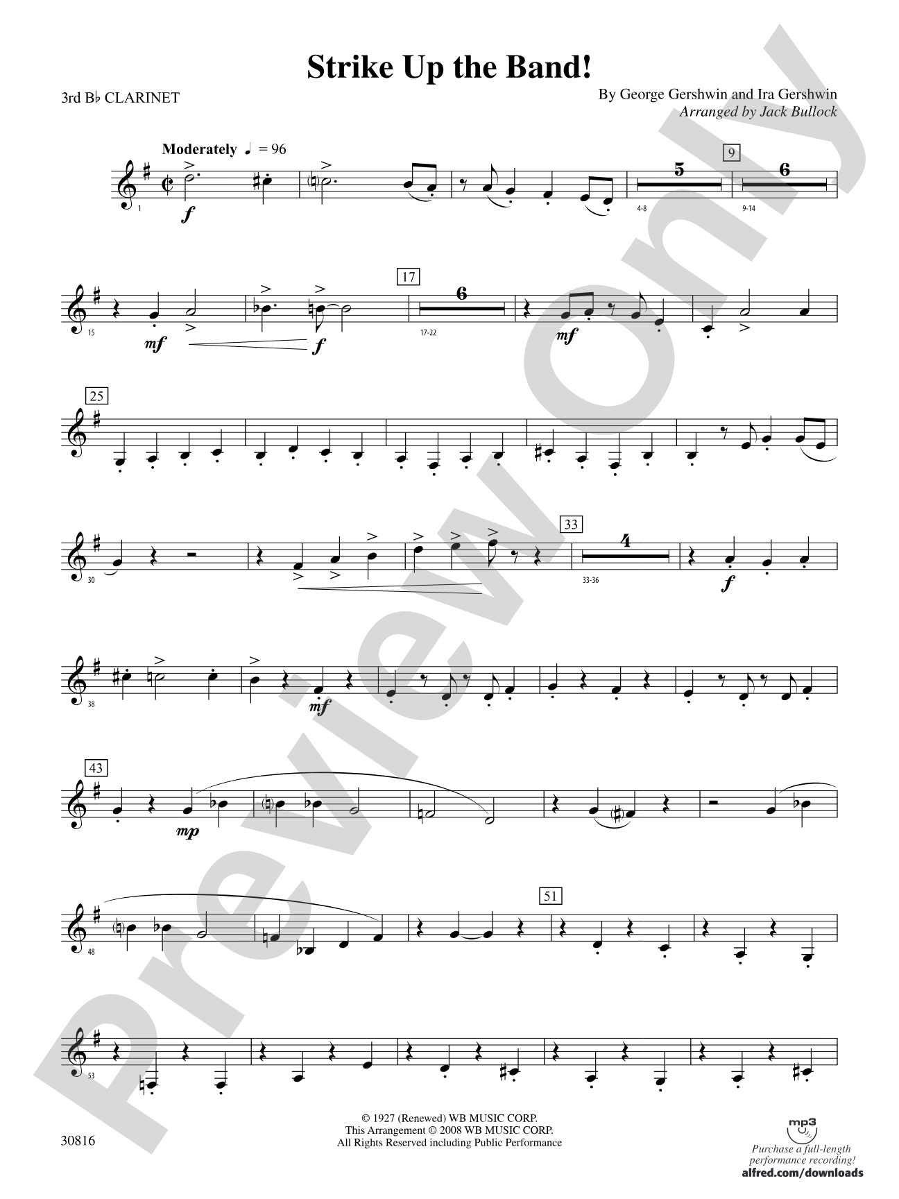 Strike Up the Band: 3rd B-flat Clarinet